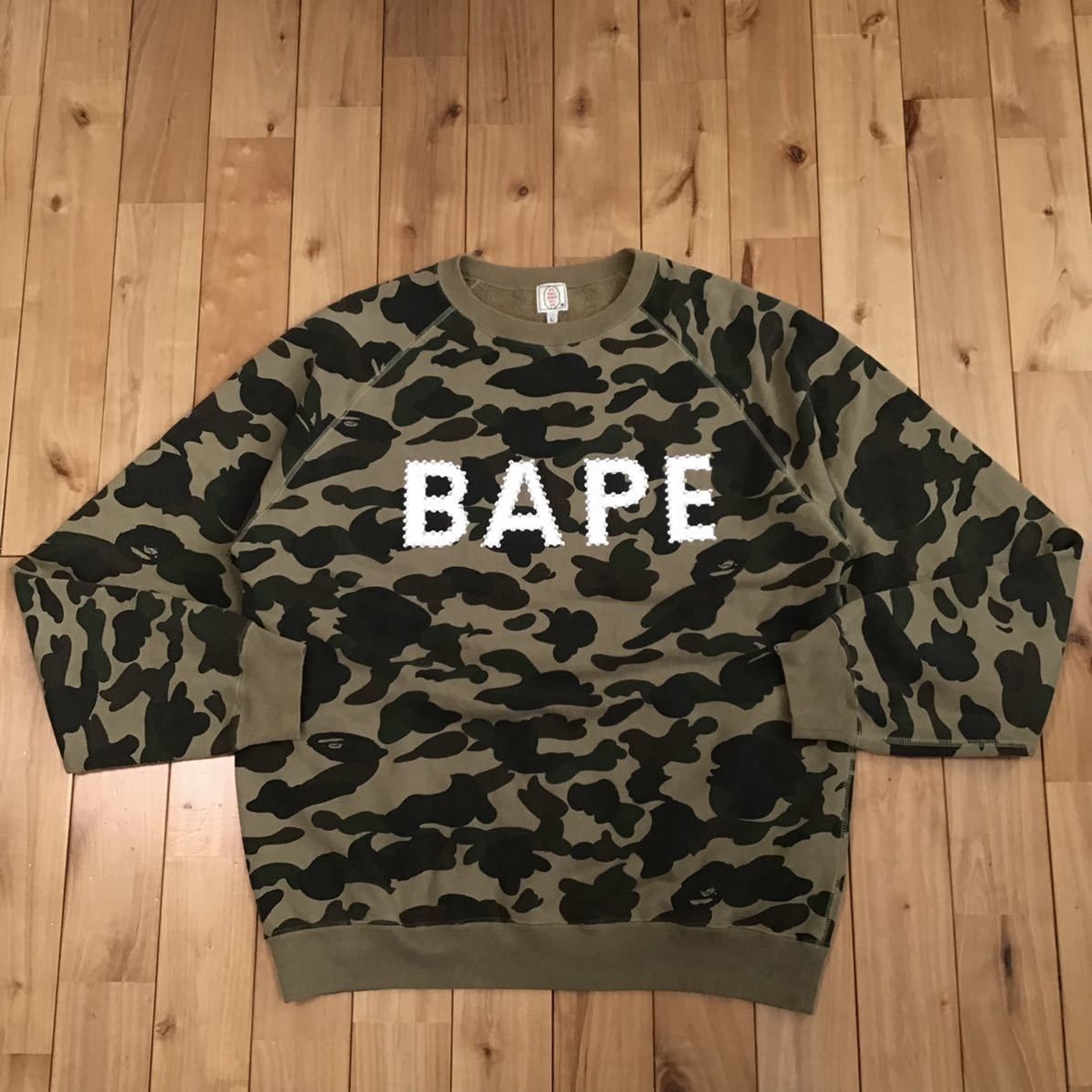 Bape × Swarovski BAPE Swarovski logo long sleeve sweat shirt 1st camo green Size US L / EU 52-54 / 3 - 1 Thumbnail