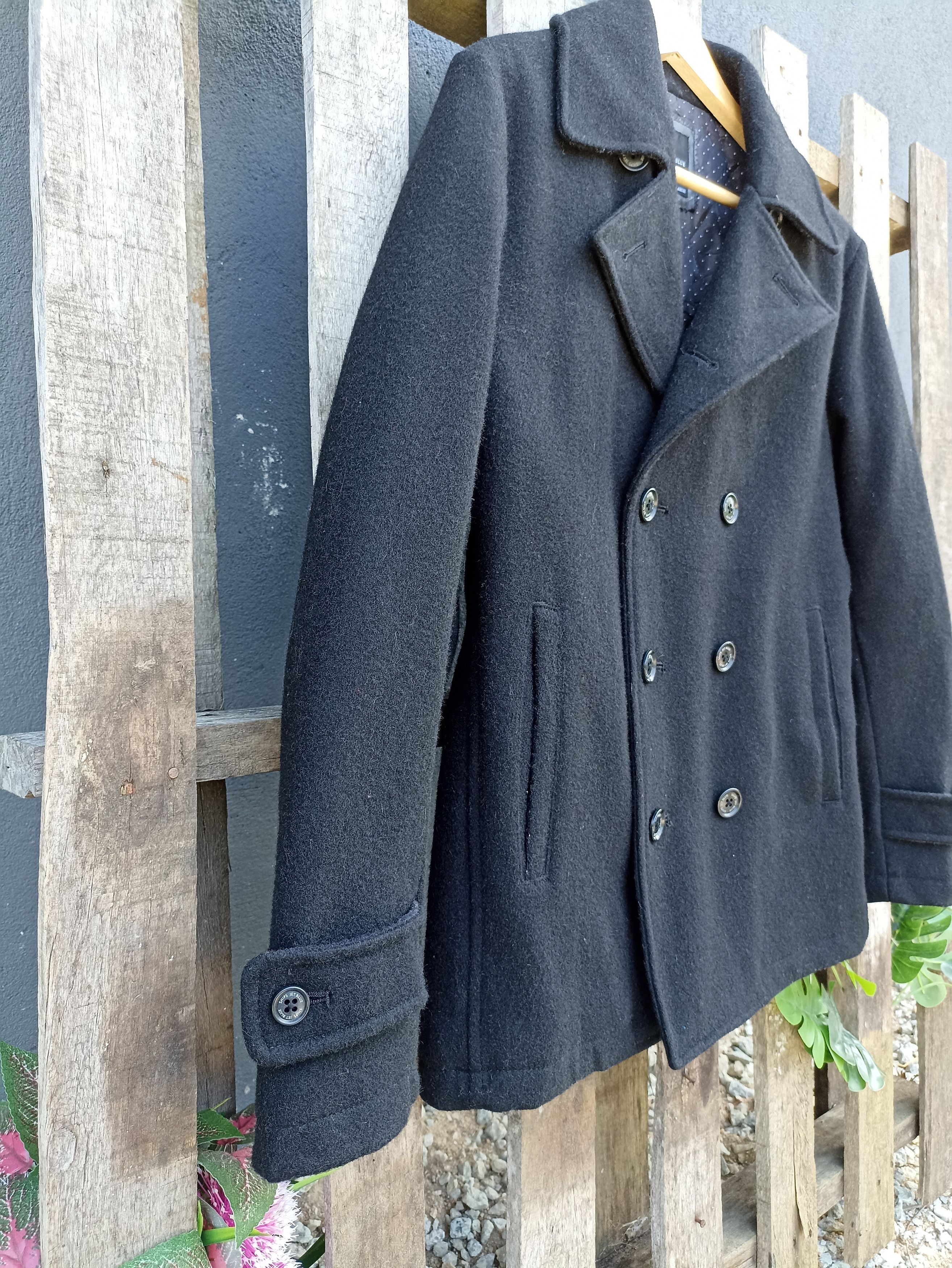 Designer × Ships Jet Blue Ship Jet Blue Black Wool Coat Size L / US 10 / IT 46 - 5 Thumbnail