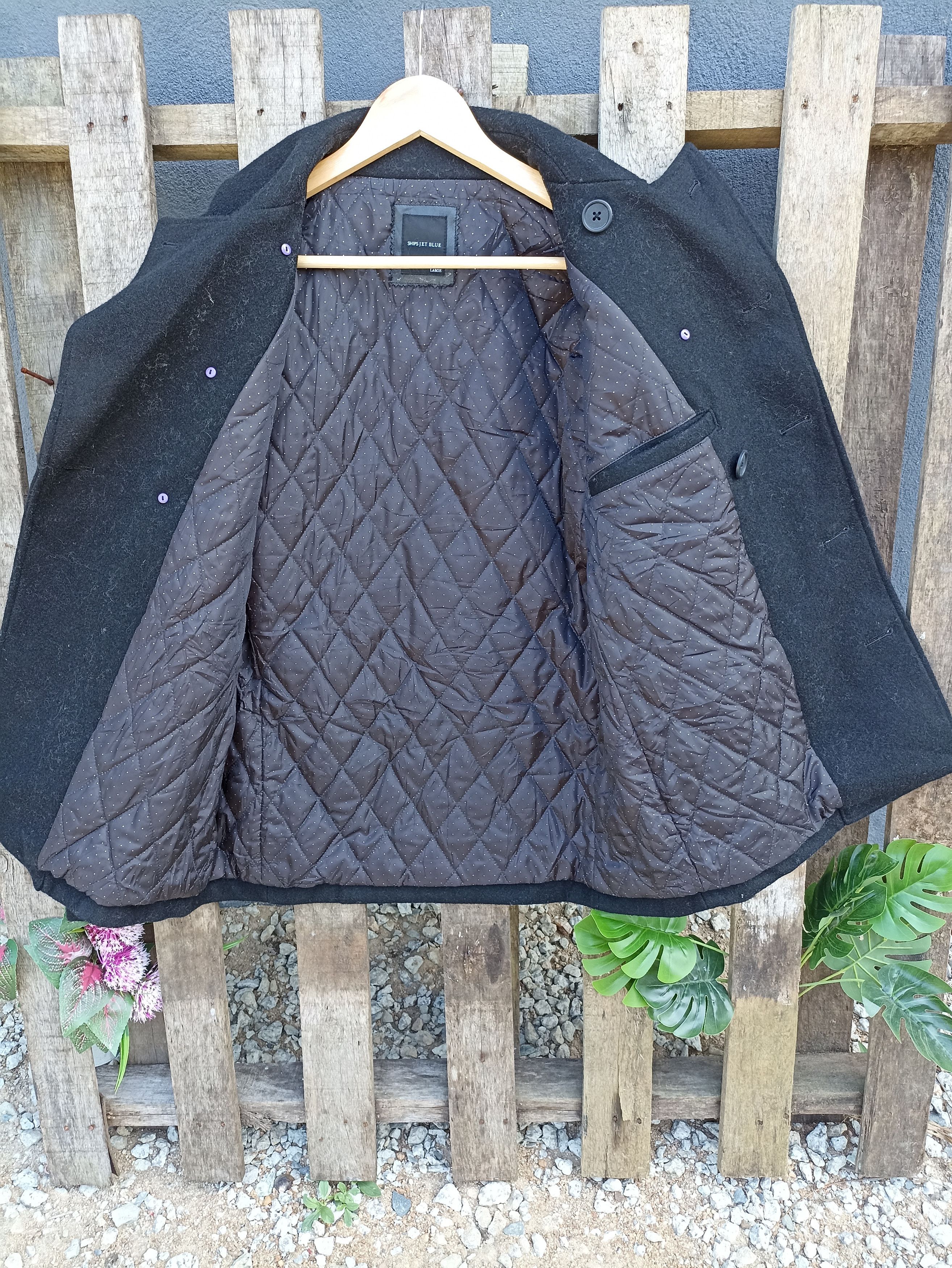 Designer × Ships Jet Blue Ship Jet Blue Black Wool Coat Size L / US 10 / IT 46 - 3 Thumbnail