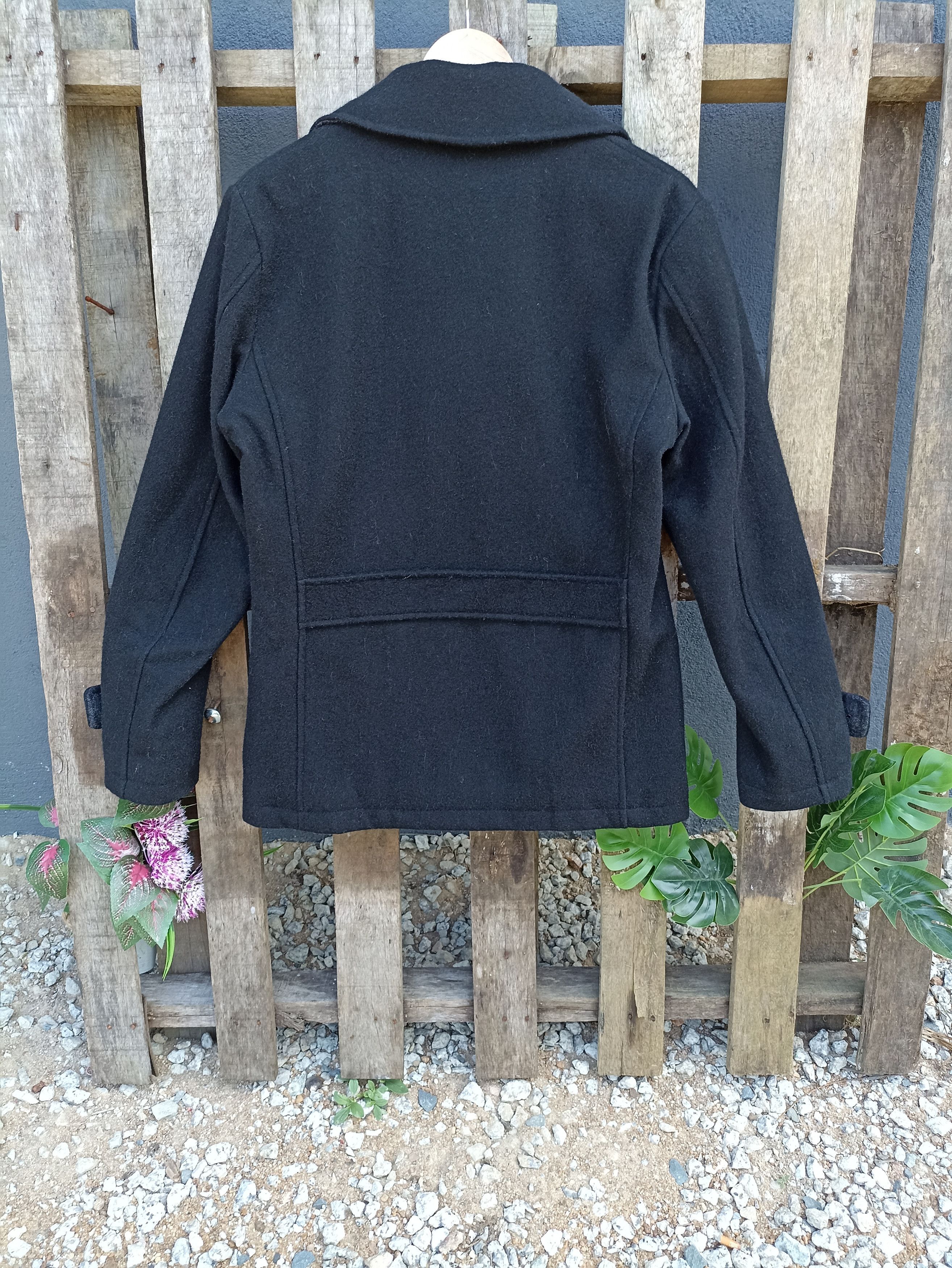 Designer × Ships Jet Blue Ship Jet Blue Black Wool Coat Size L / US 10 / IT 46 - 10 Thumbnail