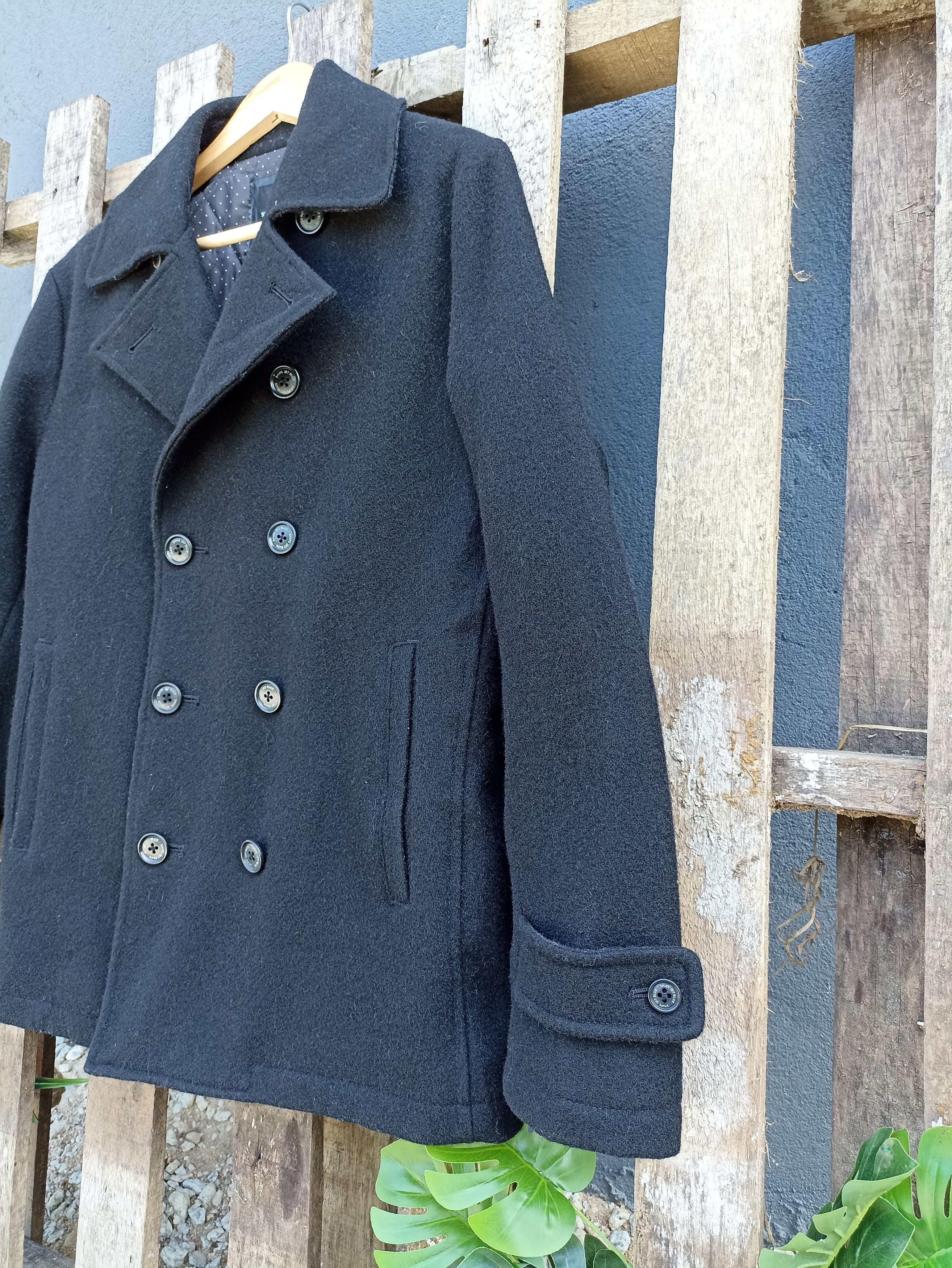 Designer × Ships Jet Blue Ship Jet Blue Black Wool Coat Size L / US 10 / IT 46 - 4 Thumbnail