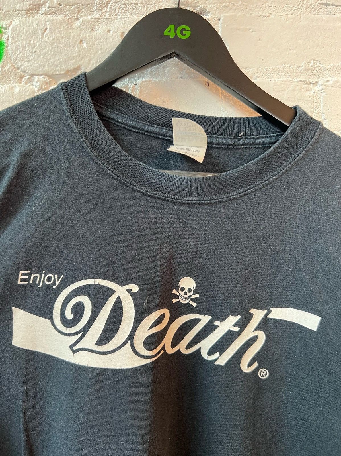 Vintage Vintage ENJOY DEATH !! Black Shirt Size US L / EU 52-54 / 3 - 3 Thumbnail