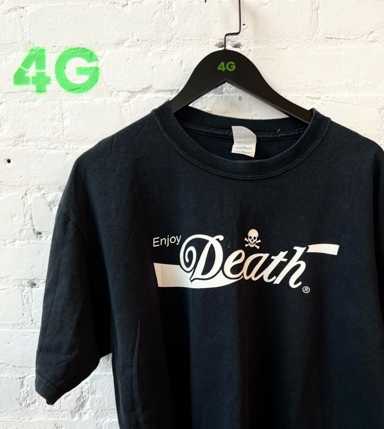 Vintage Vintage ENJOY DEATH !! Black Shirt Size US L / EU 52-54 / 3 - 1 Thumbnail