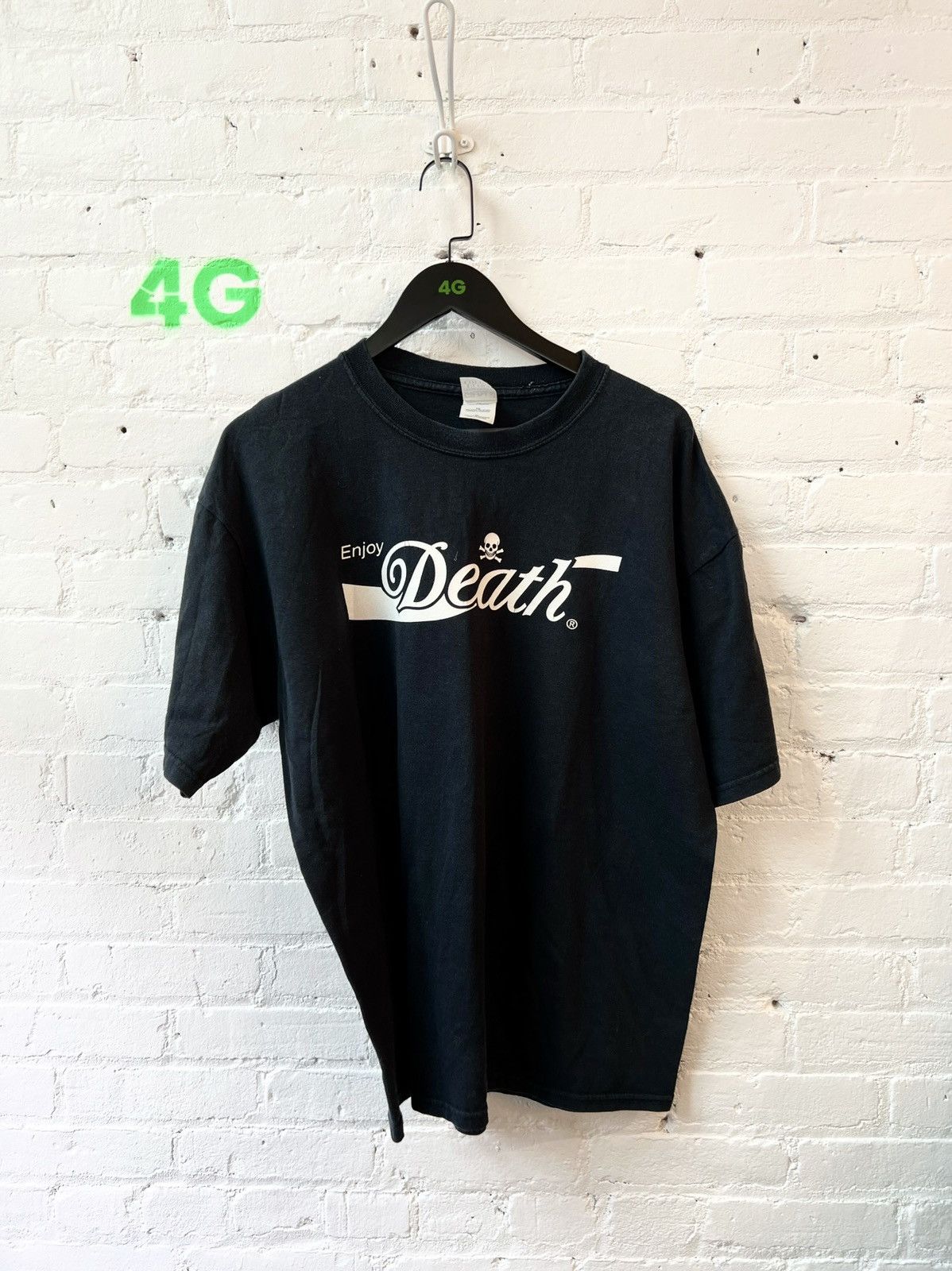 Vintage Vintage ENJOY DEATH !! Black Shirt Size US L / EU 52-54 / 3 - 2 Thumbnail
