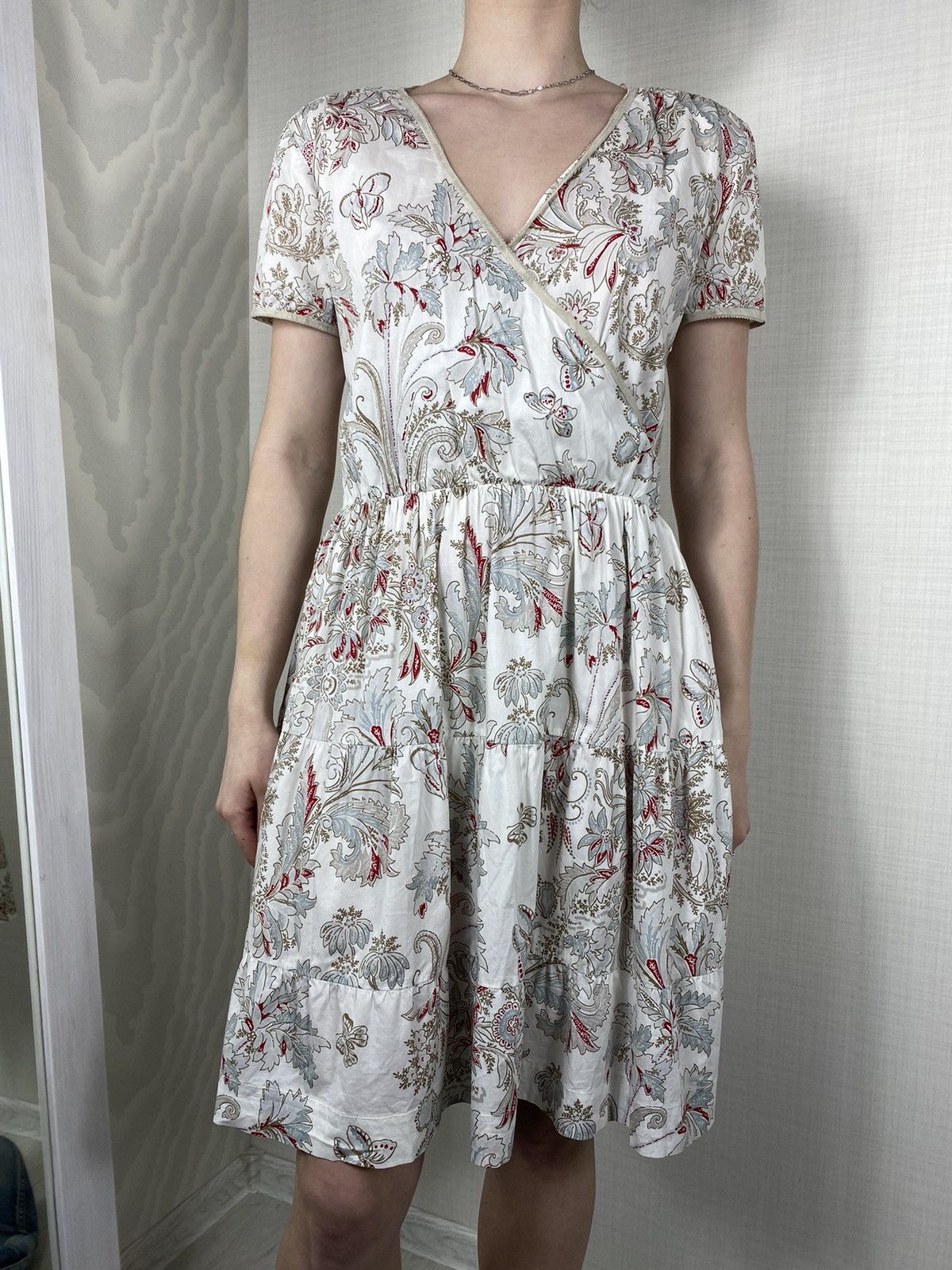 Etro × Vintage ETRO Floral Mini Dress Size M / US 6-8 / IT 42-44 - 1 Thumbnail