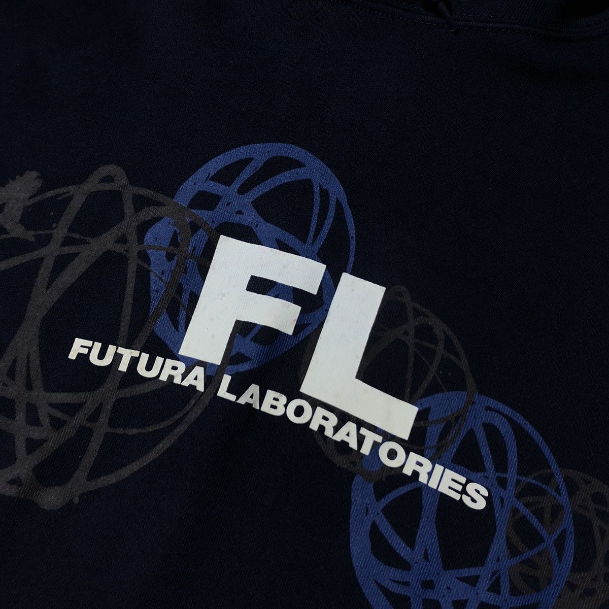 Futura Futura Laboratories Uniqlo Indigo Hoodie Size US L / EU 52-54 / 3 - 5 Thumbnail