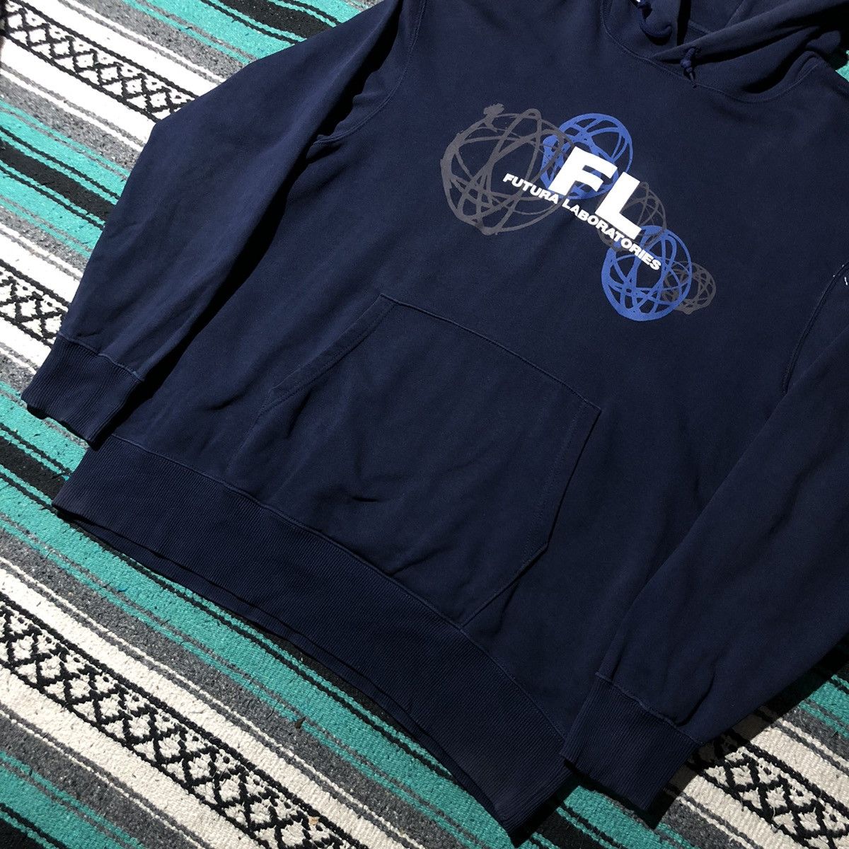 Futura Futura Laboratories Uniqlo Indigo Hoodie Size US L / EU 52-54 / 3 - 4 Thumbnail