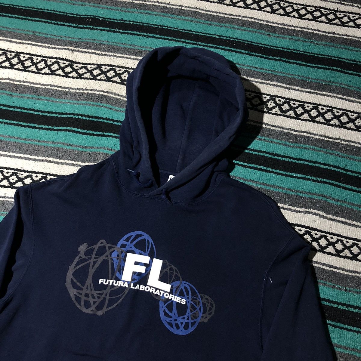 Futura Futura Laboratories Uniqlo Indigo Hoodie Size US L / EU 52-54 / 3 - 3 Thumbnail