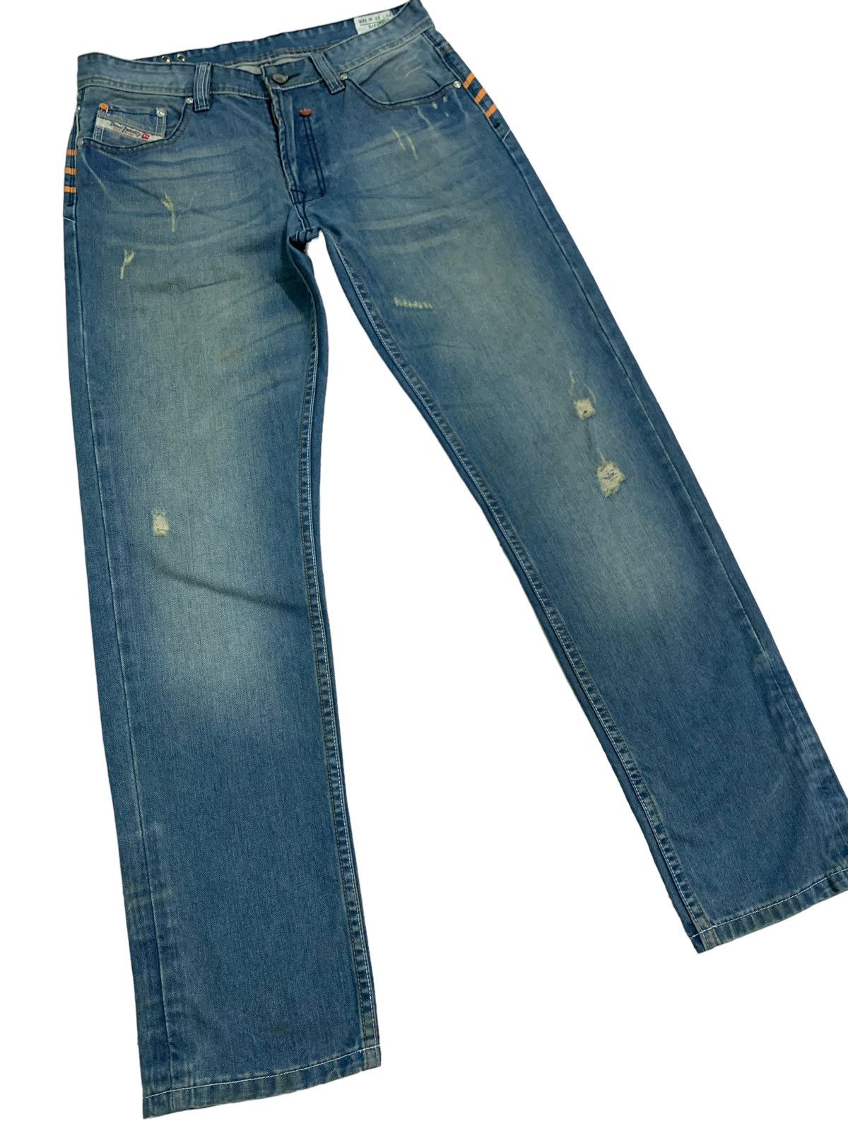 Adidas × Designer × Diesel Vintage AdidasXDiesel Distressed Denim Jeans Size US 32 / EU 48 - 2 Thumbnail