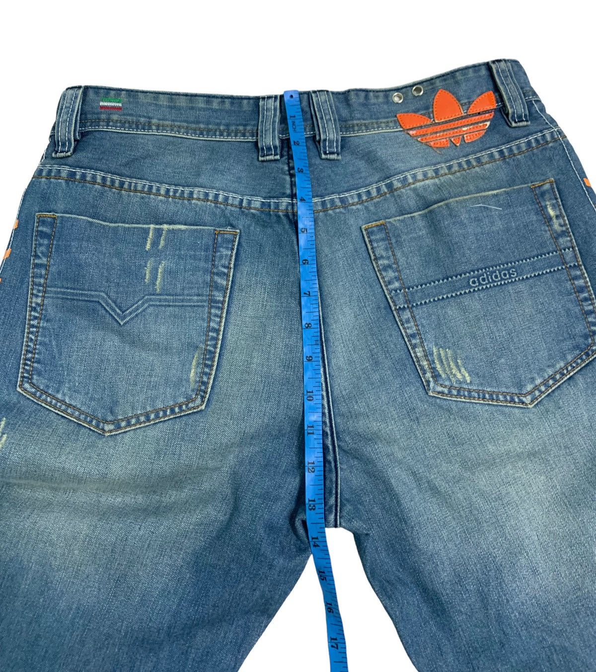 Adidas × Designer × Diesel Vintage AdidasXDiesel Distressed Denim Jeans Size US 32 / EU 48 - 14 Thumbnail