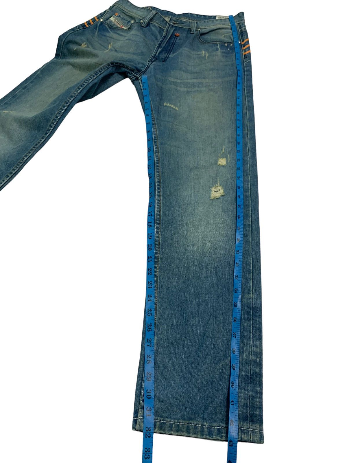 Adidas × Designer × Diesel Vintage AdidasXDiesel Distressed Denim Jeans Size US 32 / EU 48 - 15 Thumbnail