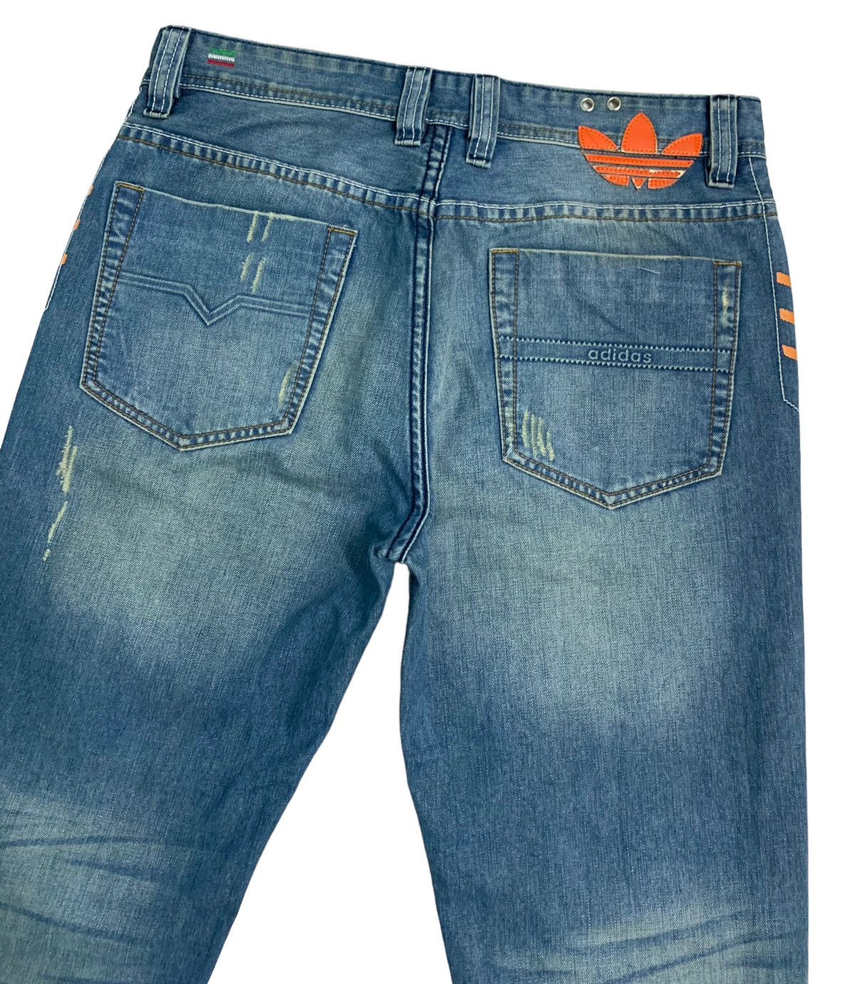Adidas × Designer × Diesel Vintage AdidasXDiesel Distressed Denim Jeans Size US 32 / EU 48 - 6 Thumbnail
