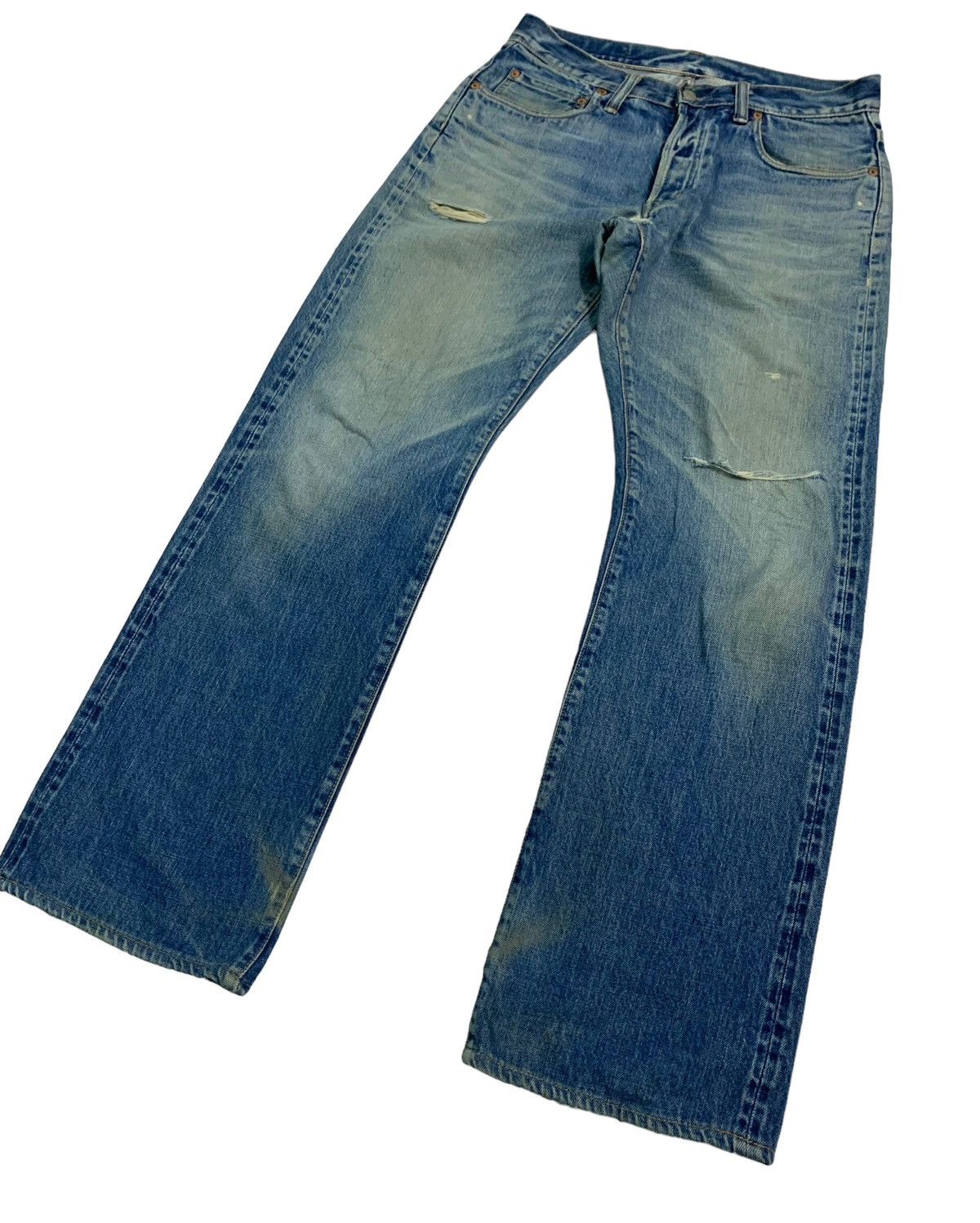 45rpm × Designer Vintage 45RPM Distressed Denim Jeans Size US 32 / EU 48 - 2 Thumbnail