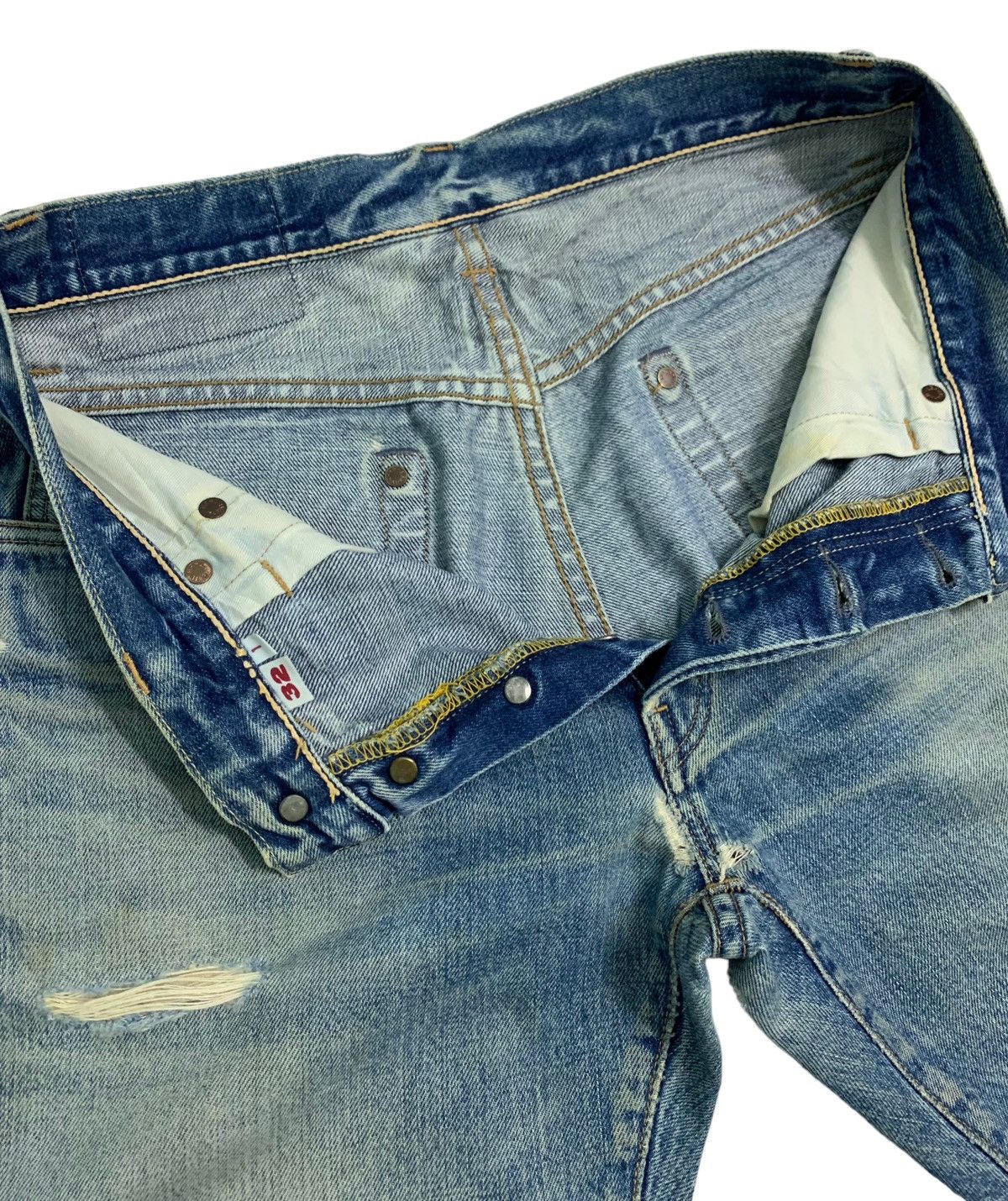 45rpm × Designer Vintage 45RPM Distressed Denim Jeans Size US 32 / EU 48 - 5 Thumbnail