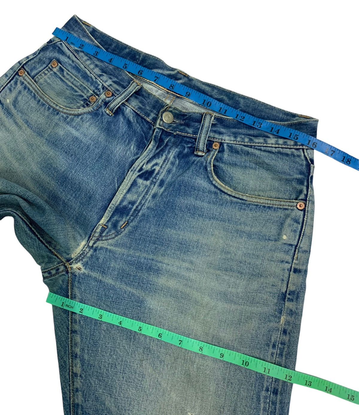 45rpm × Designer Vintage 45RPM Distressed Denim Jeans Size US 32 / EU 48 - 15 Thumbnail