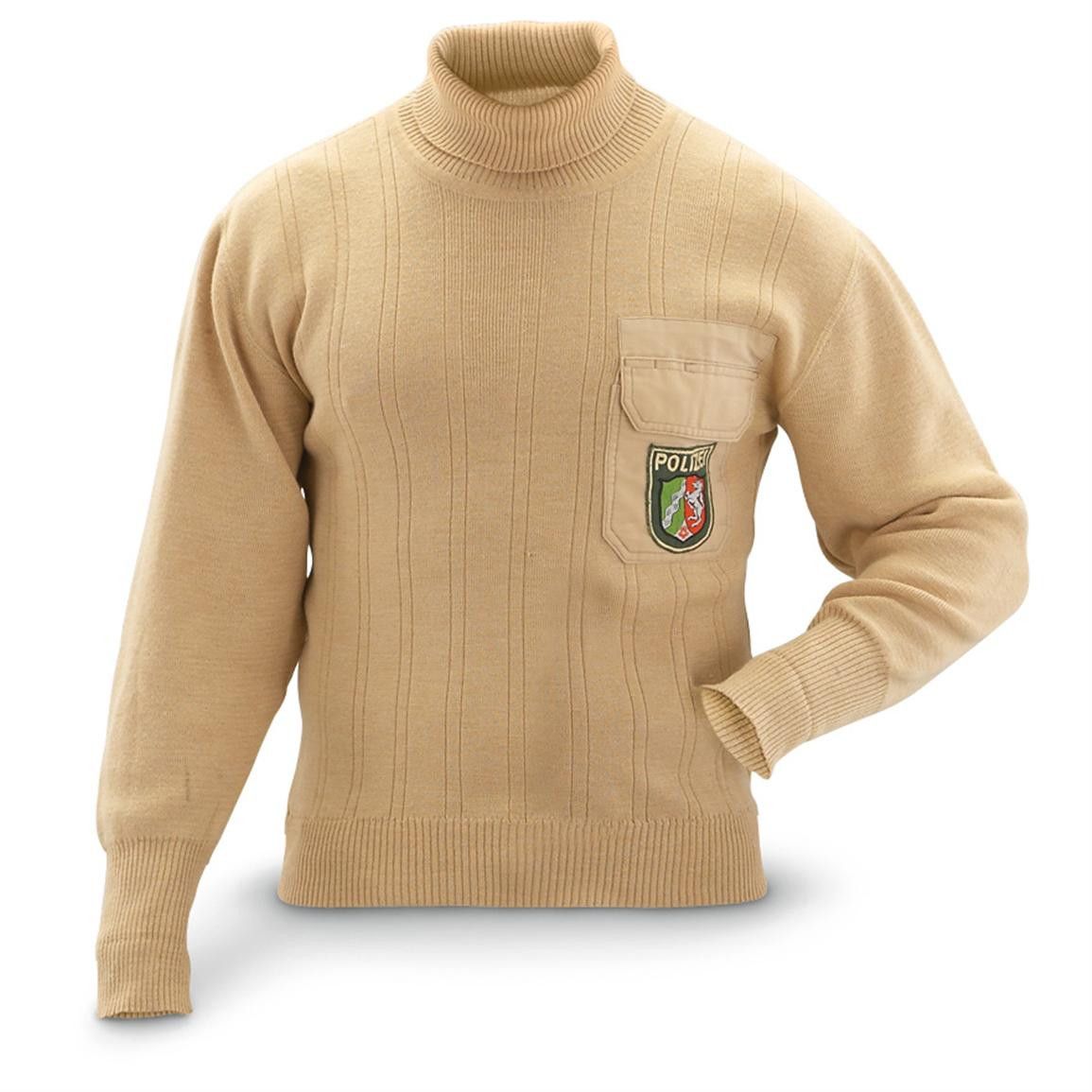 Vintage 70s / 80s Police / POLIZEI Commando Turtleneck Knit Sweater Size US M / EU 48-50 / 2 - 2 Thumbnail