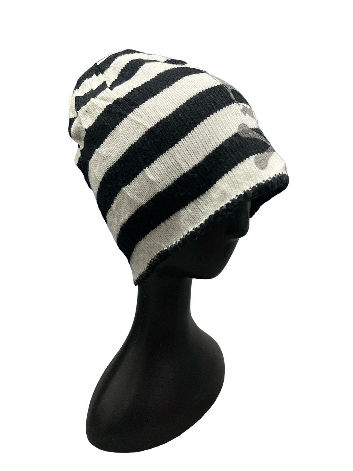 Vintage REVERSIBLE STRIPE SKULL KURT KOBAIN BEANIE HAT Size ONE SIZE - 3 Thumbnail