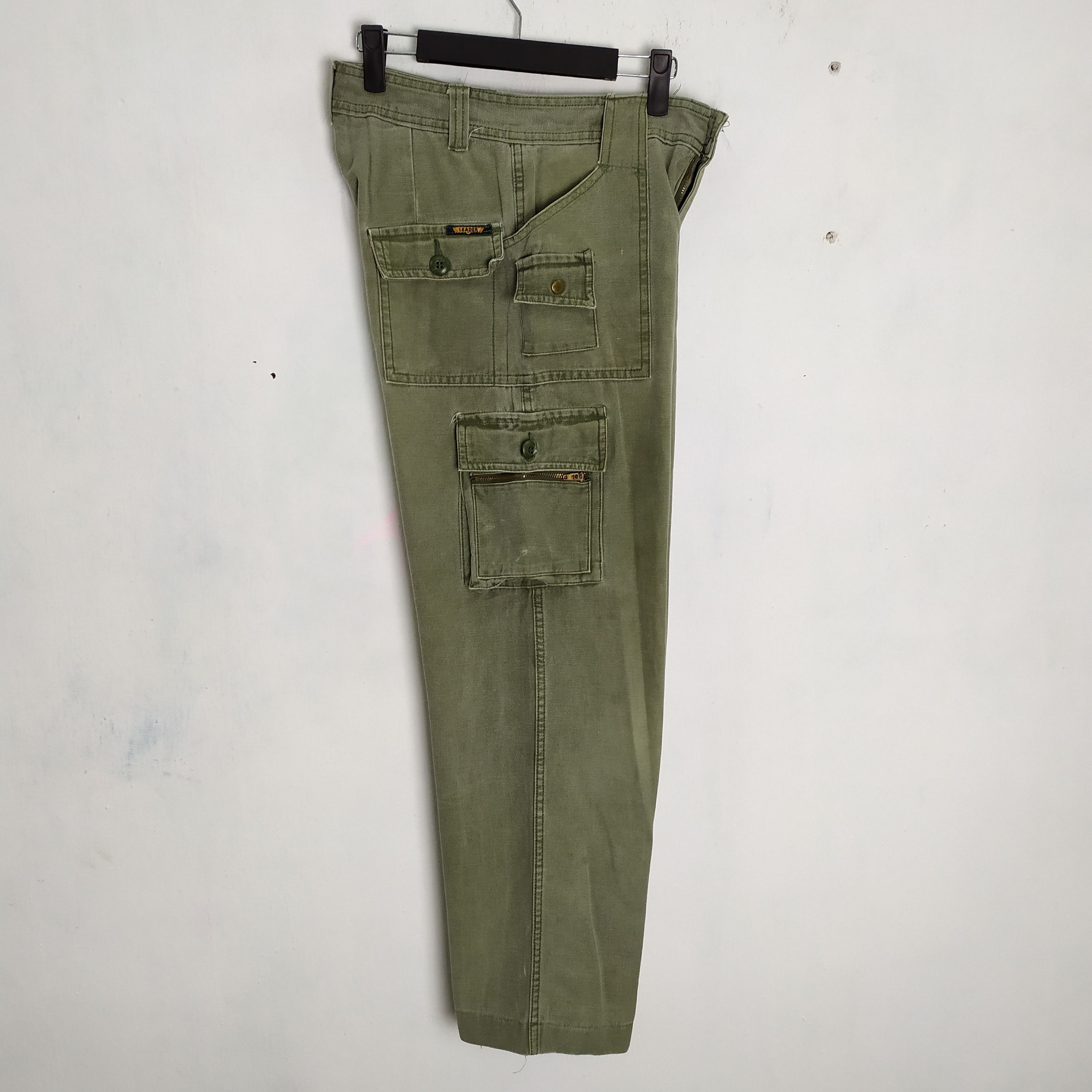 Japanese Brand × Vintage LEADER VINTAGE FADED GREEN CARGO PANTS Size US 29 - 4 Thumbnail