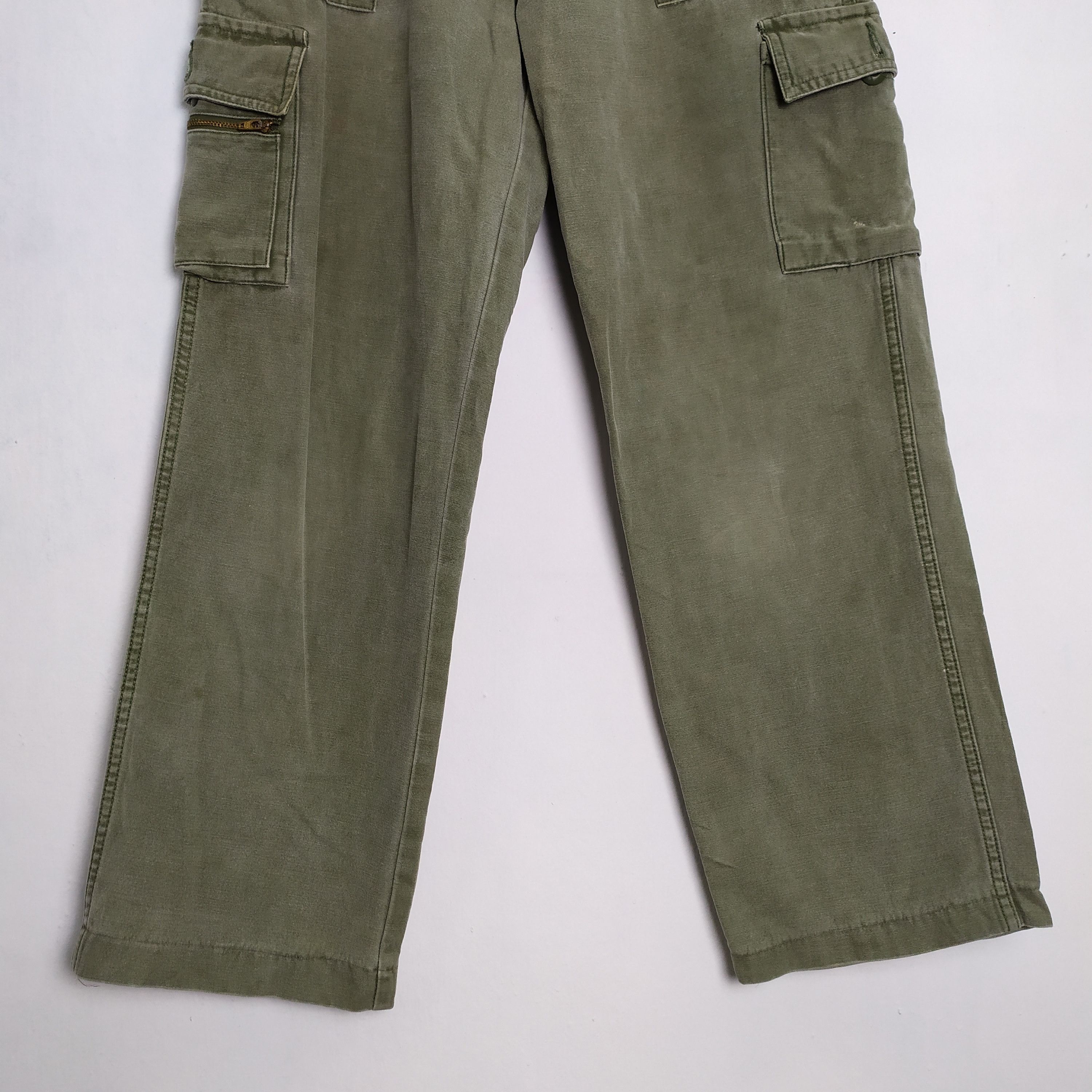 Japanese Brand × Vintage LEADER VINTAGE FADED GREEN CARGO PANTS Size US 29 - 3 Thumbnail