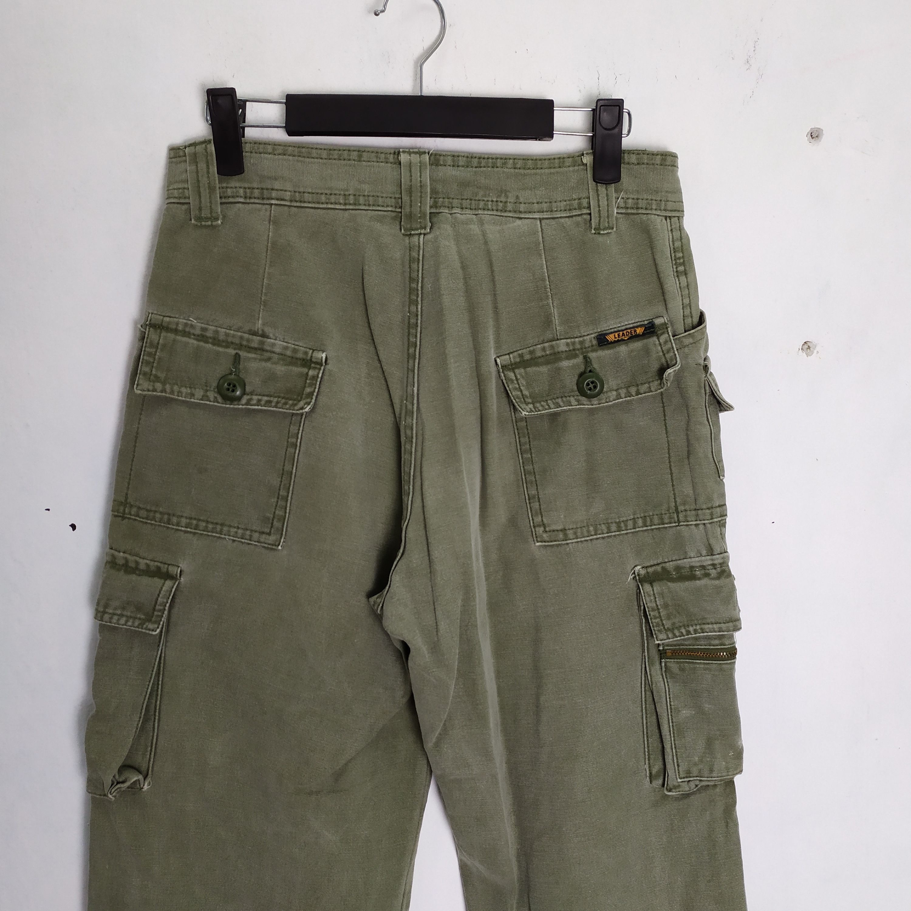 Japanese Brand × Vintage LEADER VINTAGE FADED GREEN CARGO PANTS Size US 29 - 13 Thumbnail
