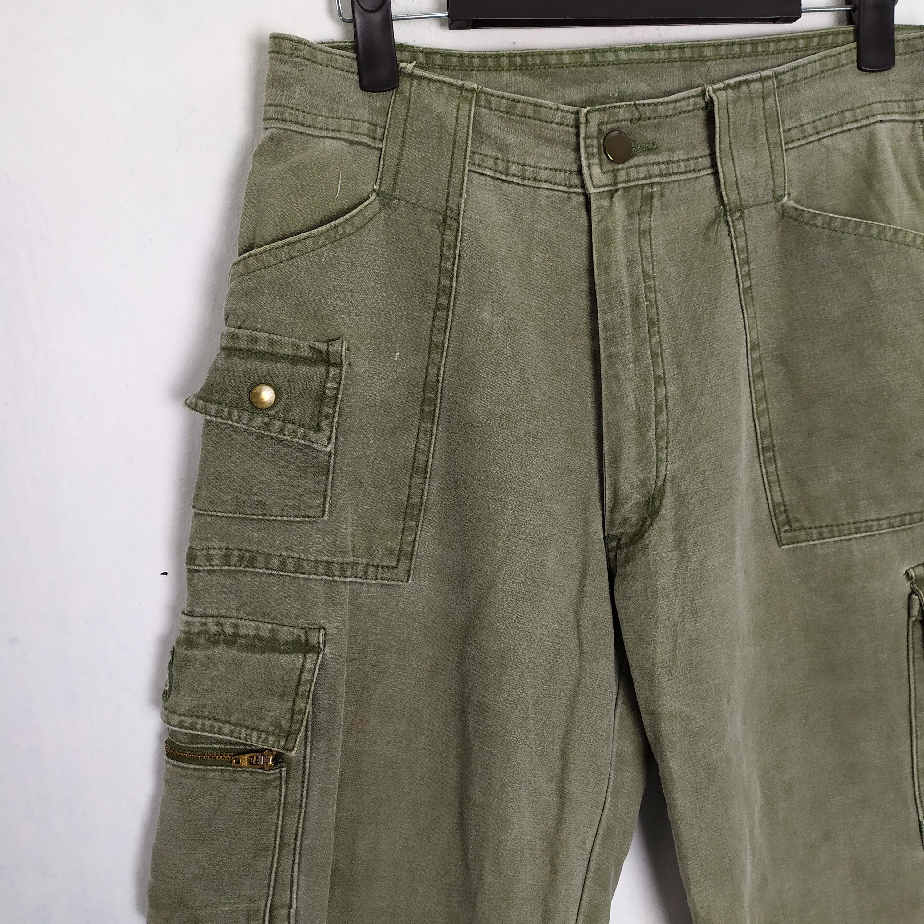 Japanese Brand × Vintage LEADER VINTAGE FADED GREEN CARGO PANTS Size US 29 - 10 Thumbnail