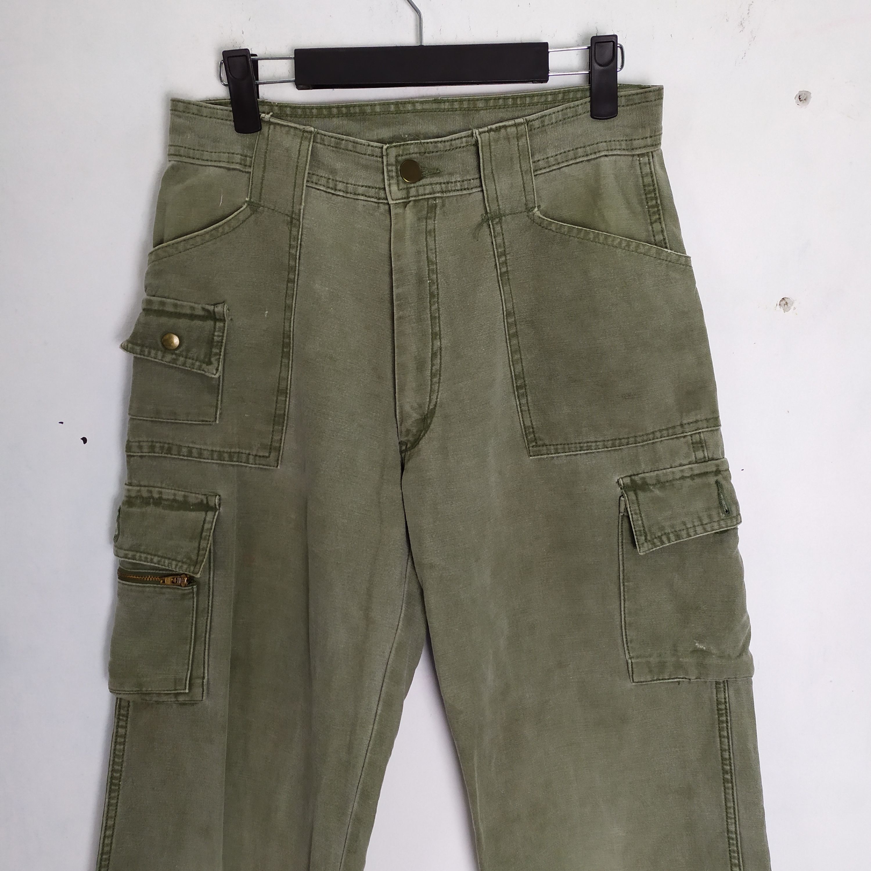 Japanese Brand × Vintage LEADER VINTAGE FADED GREEN CARGO PANTS Size US 29 - 2 Thumbnail