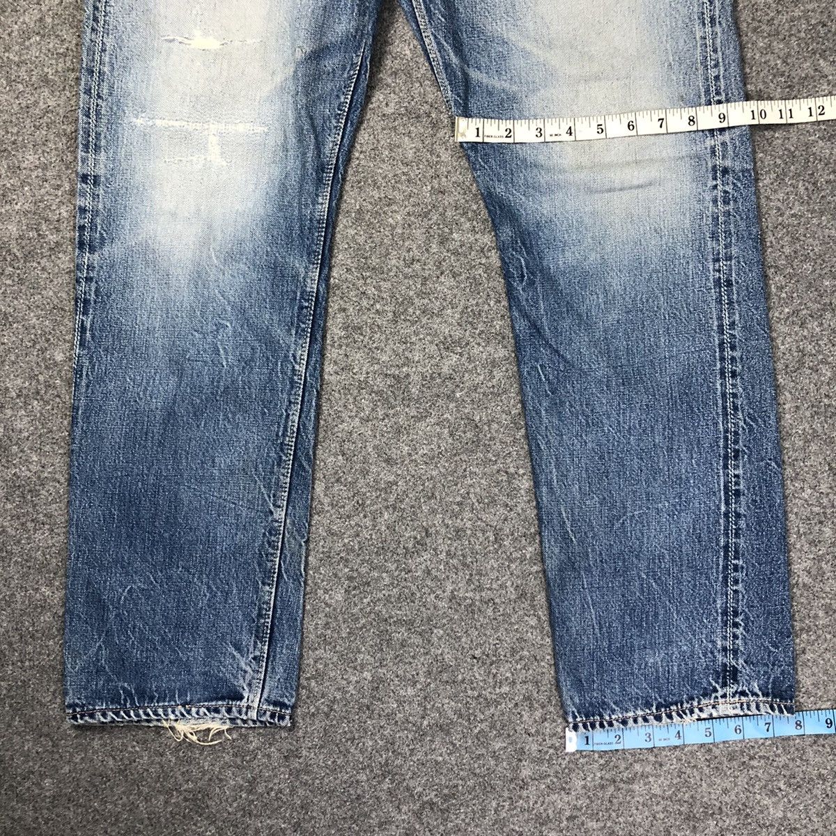 Warehouse Vtg 70s Warehouse Double Works Selvedge Distressed Jeans Size US 30 / EU 46 - 4 Thumbnail