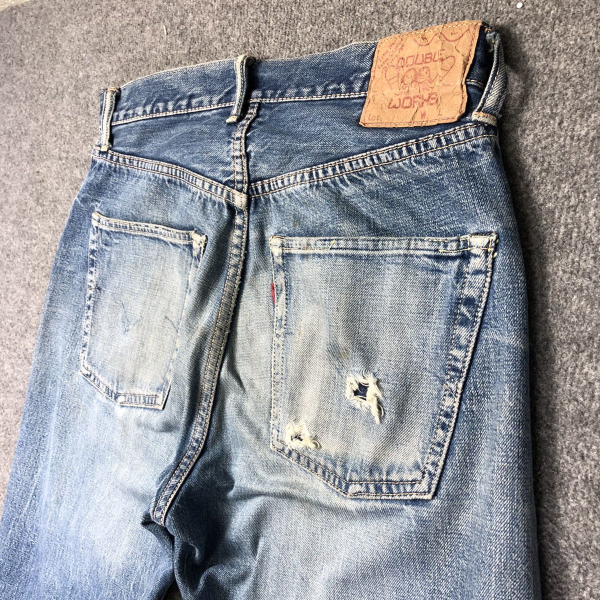 Warehouse Vtg 70s Warehouse Double Works Selvedge Distressed Jeans Size US 30 / EU 46 - 20 Thumbnail