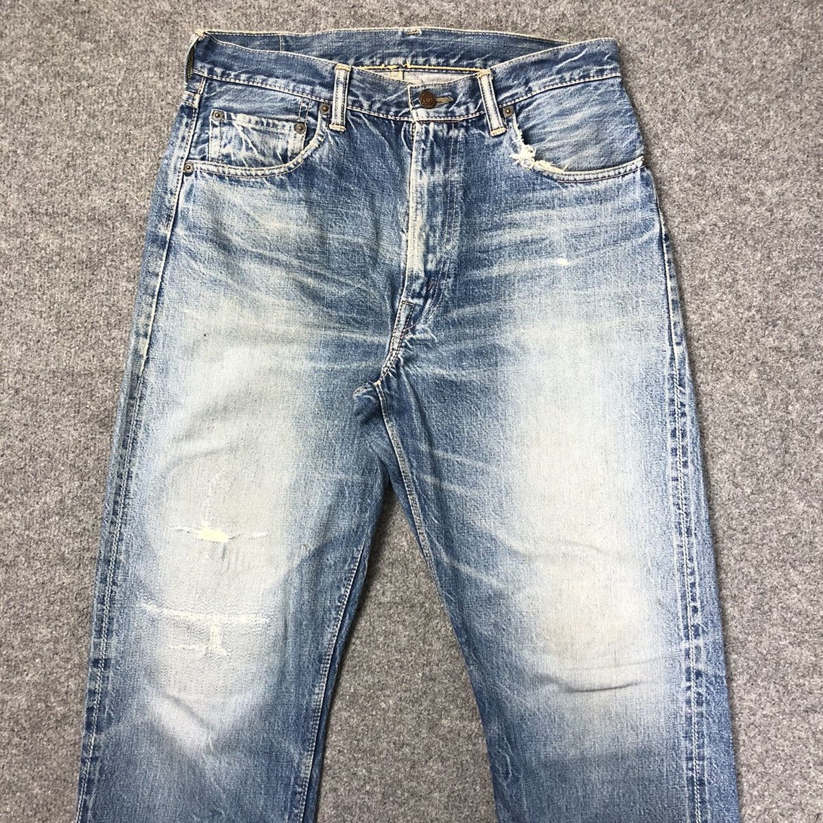 Warehouse Vtg 70s Warehouse Double Works Selvedge Distressed Jeans Size US 30 / EU 46 - 2 Thumbnail