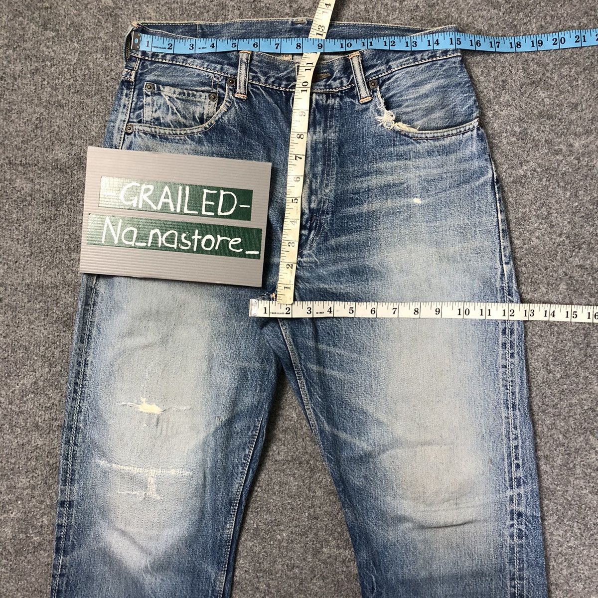 Warehouse Vtg 70s Warehouse Double Works Selvedge Distressed Jeans Size US 30 / EU 46 - 3 Thumbnail