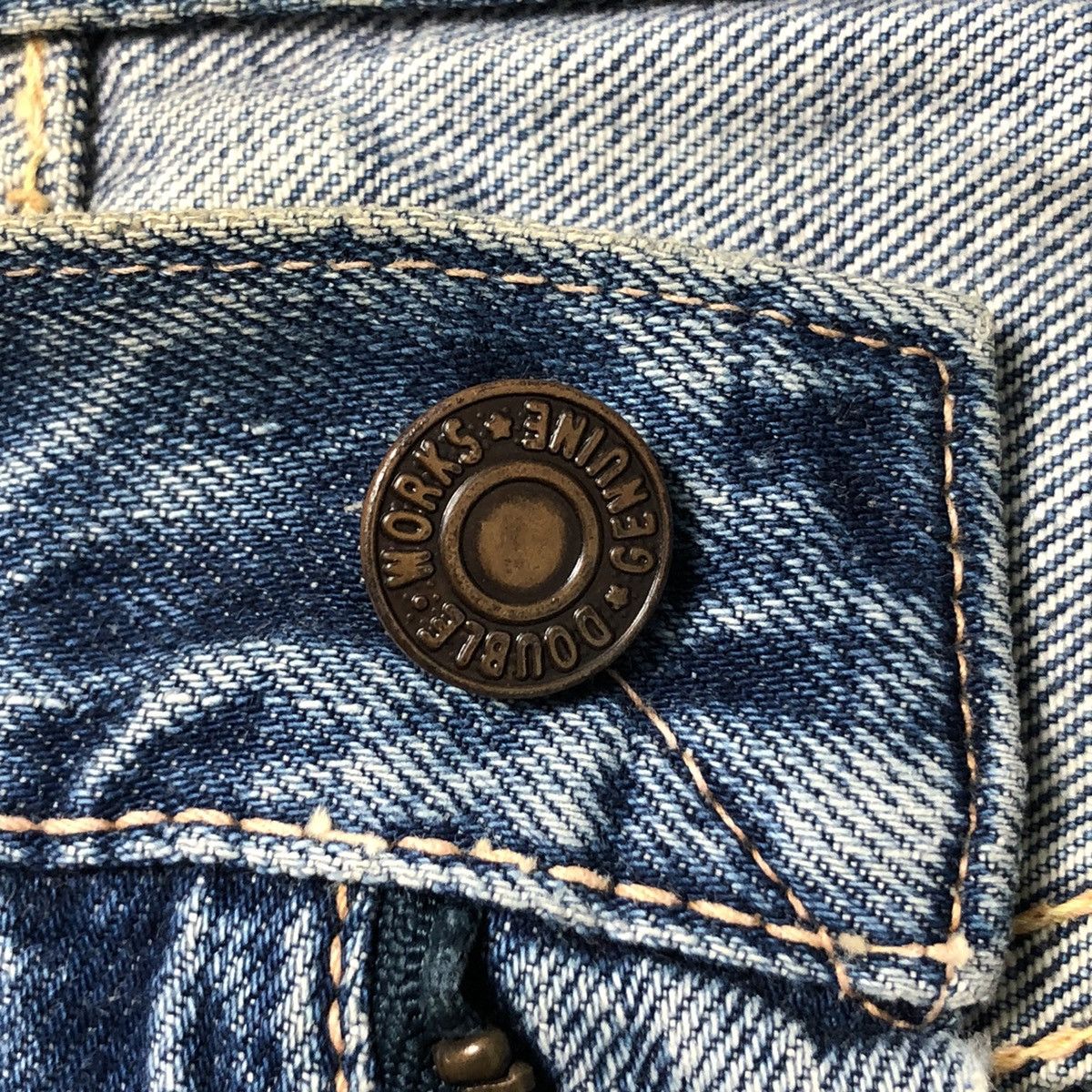 Warehouse Vtg 70s Warehouse Double Works Selvedge Distressed Jeans Size US 30 / EU 46 - 12 Thumbnail