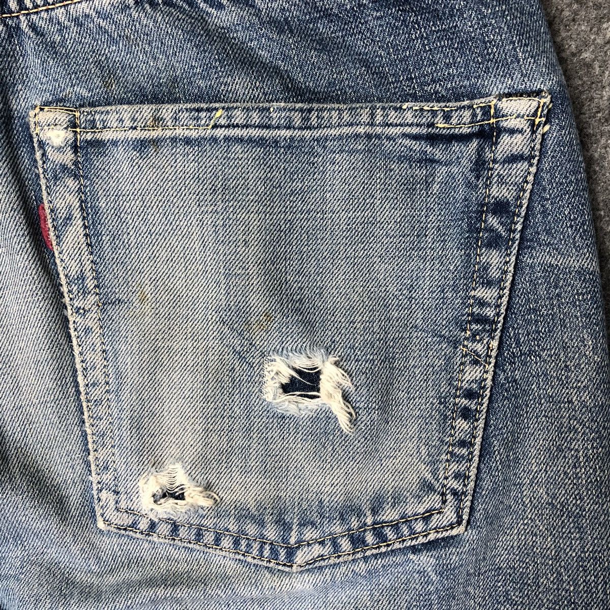 Warehouse Vtg 70s Warehouse Double Works Selvedge Distressed Jeans Size US 30 / EU 46 - 18 Thumbnail