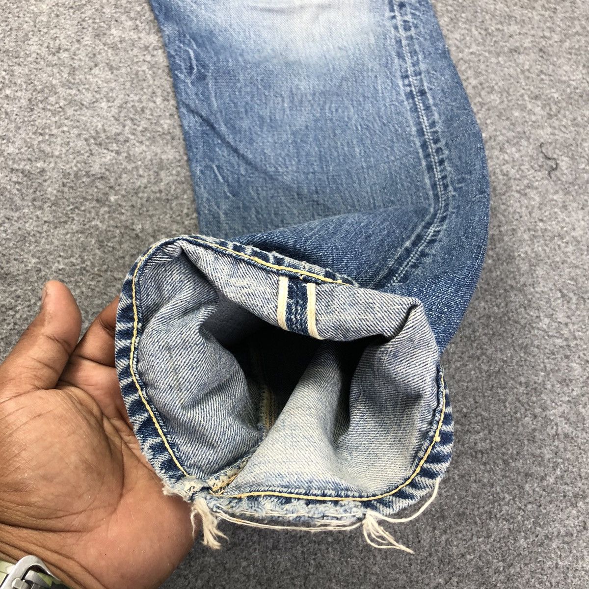 Warehouse Vtg 70s Warehouse Double Works Selvedge Distressed Jeans Size US 30 / EU 46 - 10 Thumbnail