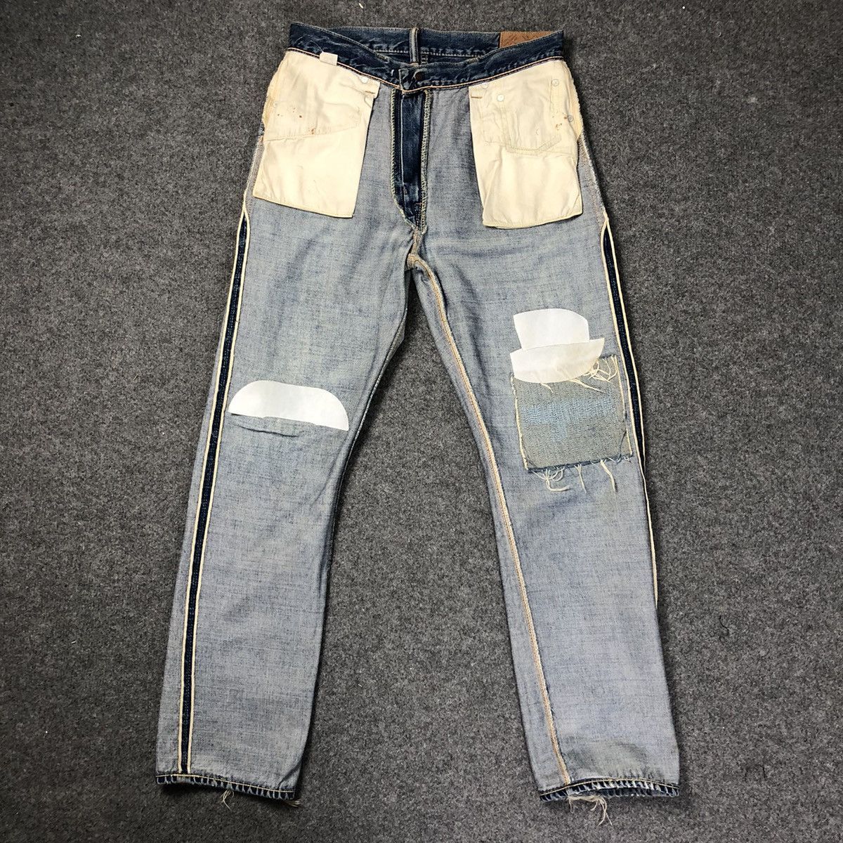 Warehouse Vtg 70s Warehouse Double Works Selvedge Distressed Jeans Size US 30 / EU 46 - 21 Thumbnail