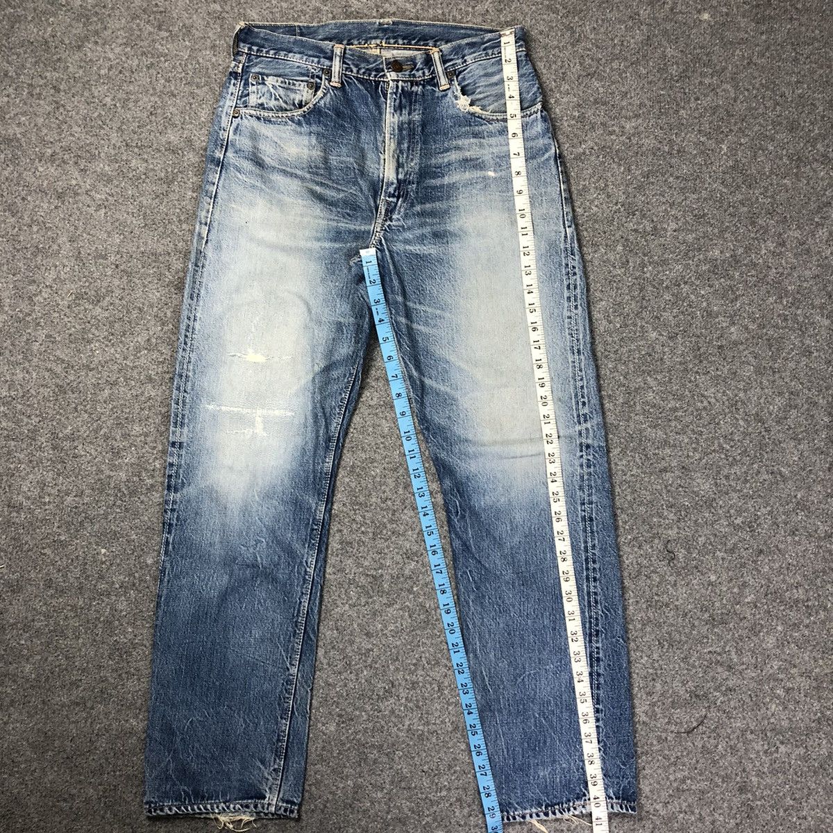 Warehouse Vtg 70s Warehouse Double Works Selvedge Distressed Jeans Size US 30 / EU 46 - 5 Thumbnail