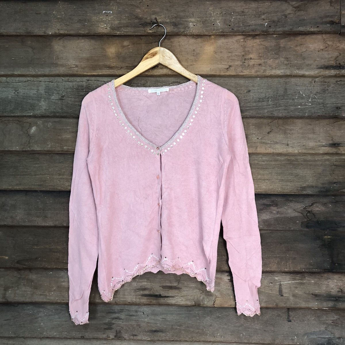Homespun Knitwear Rebecca Taylor Pink Cardigan knitweat japan #7247 Size M / US 6-8 / IT 42-44 - 1 Thumbnail