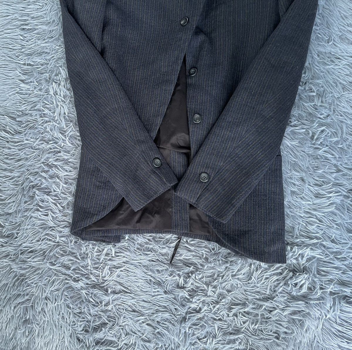 hannes roether Hannes Roether avant garde striped linen blazer coat Size L / US 10 / IT 46 - 6 Thumbnail