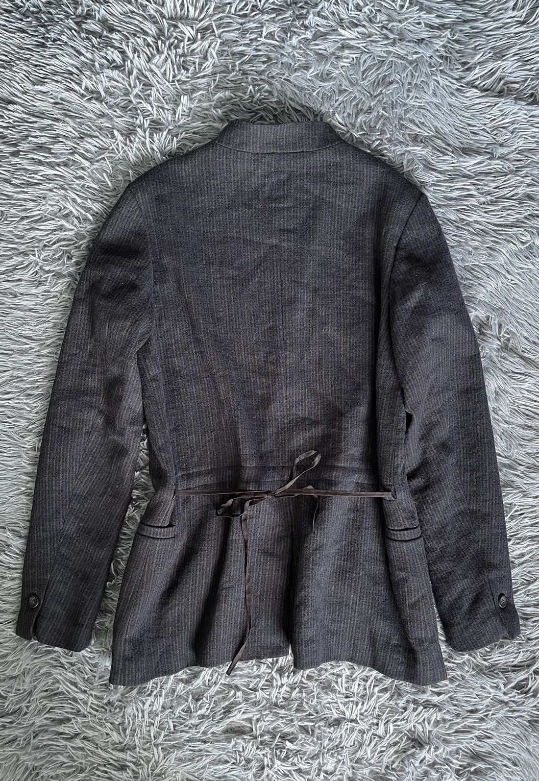 hannes roether Hannes Roether avant garde striped linen blazer coat Size L / US 10 / IT 46 - 10 Thumbnail