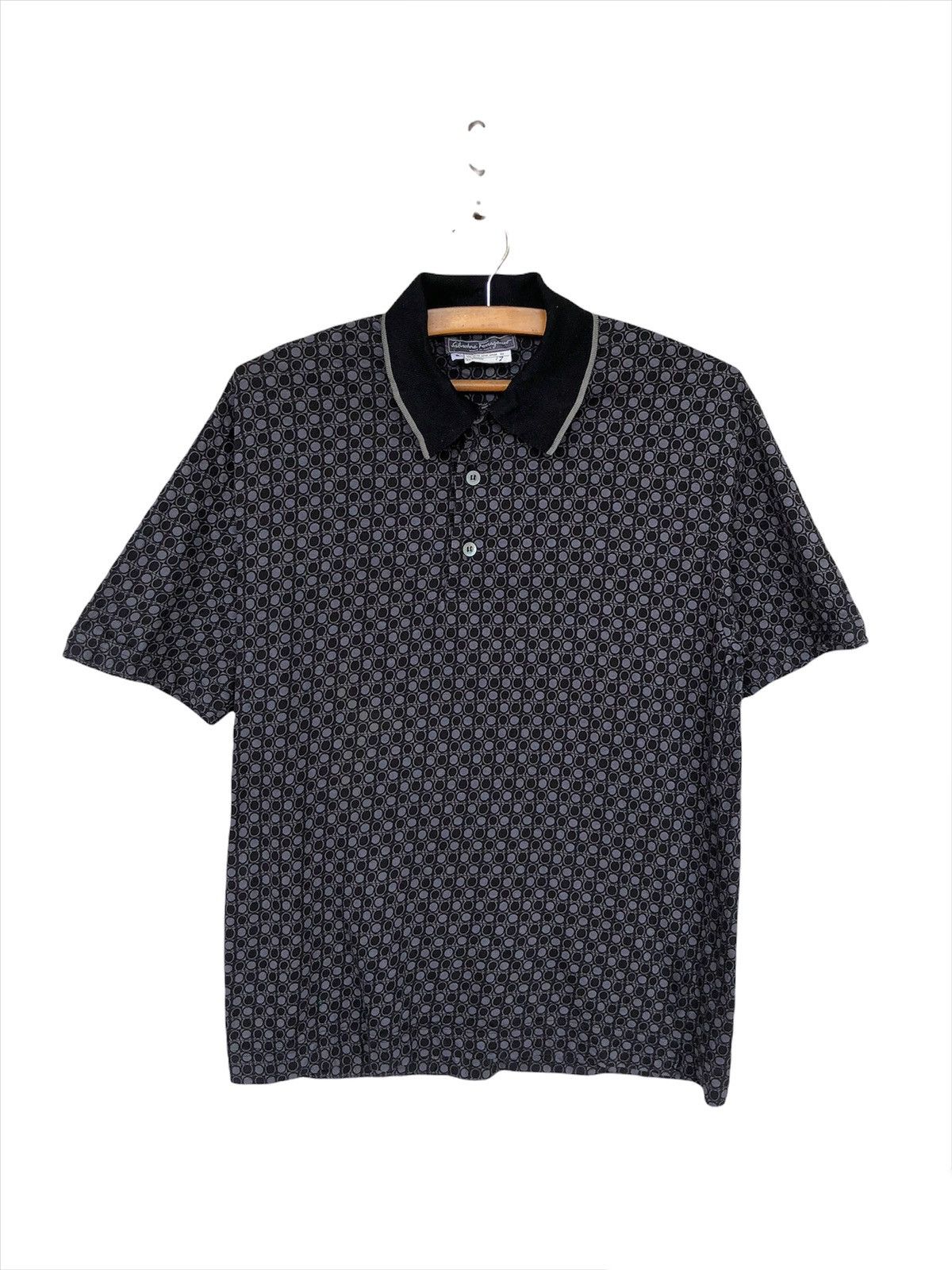 Salvatore Ferragamo 1990s Salvatore Ferragamo 🇮🇹 Monogram Jacquard Polo Shirt Size US M / EU 48-50 / 2 - 2 Thumbnail