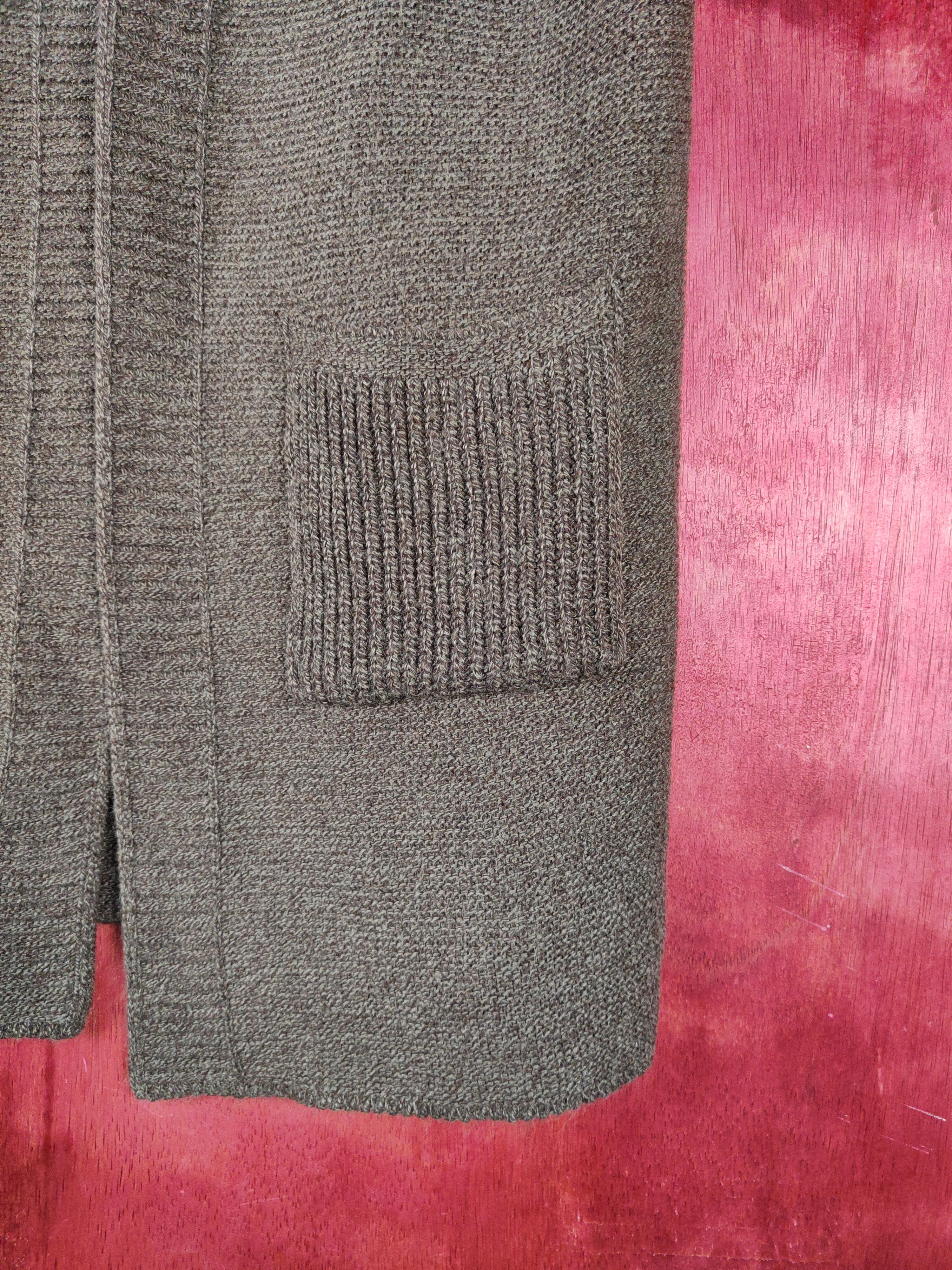 Homespun Knitwear Prima Rosa Dark Brown Knitwear Hoodie Vests #S1038 Size S / US 4 / IT 40 - 6 Thumbnail