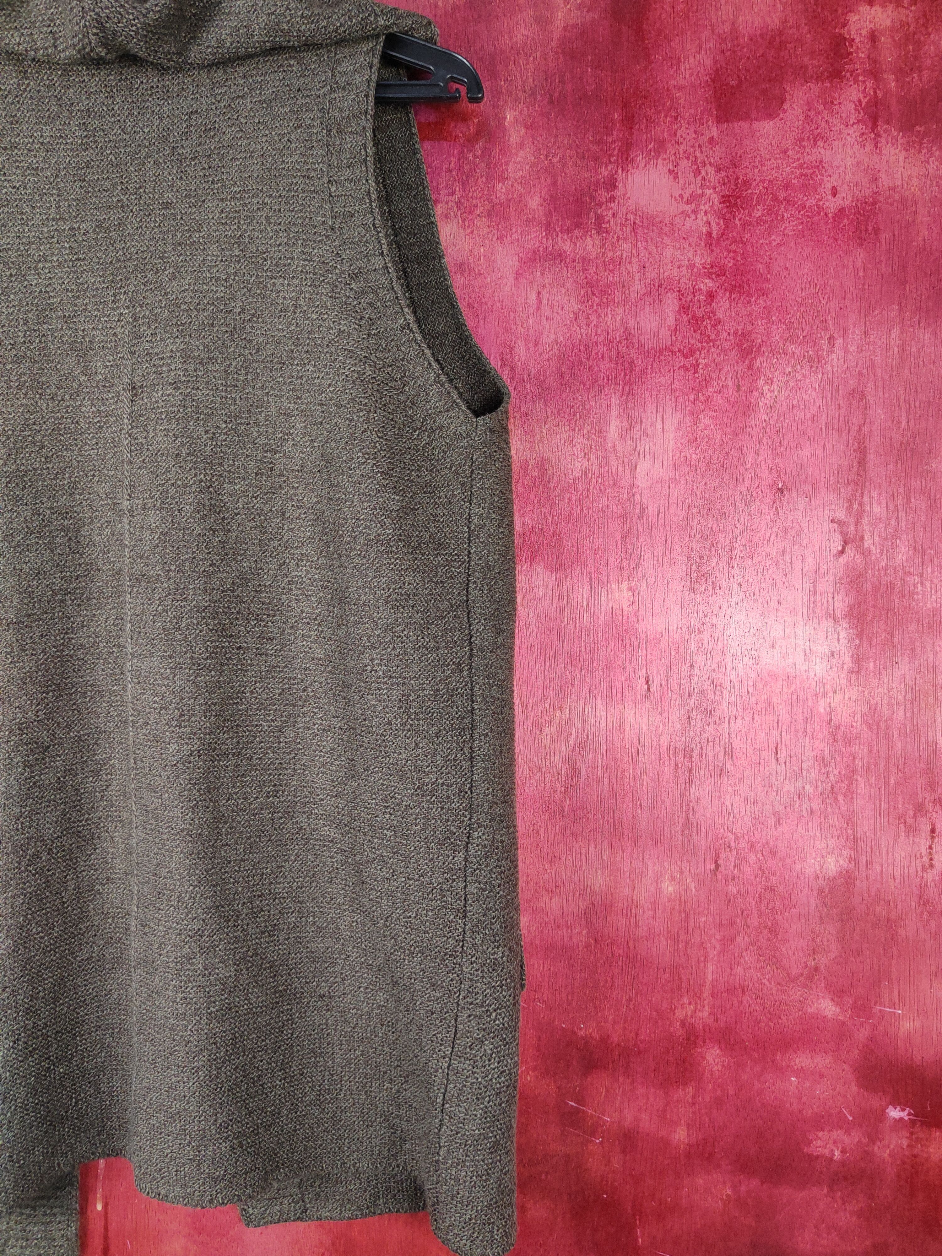 Homespun Knitwear Prima Rosa Dark Brown Knitwear Hoodie Vests #S1038 Size S / US 4 / IT 40 - 9 Thumbnail