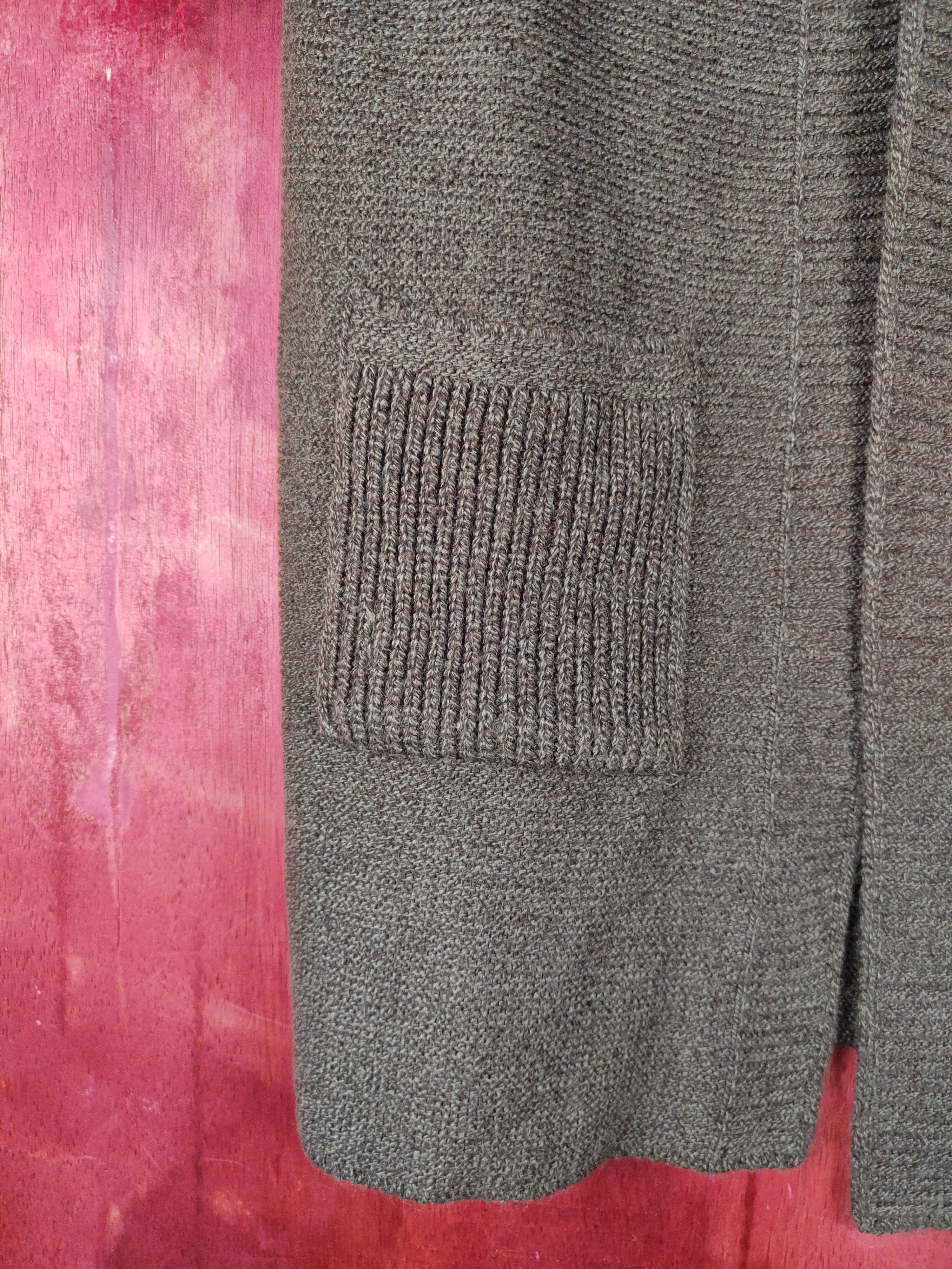 Homespun Knitwear Prima Rosa Dark Brown Knitwear Hoodie Vests #S1038 Size S / US 4 / IT 40 - 4 Thumbnail