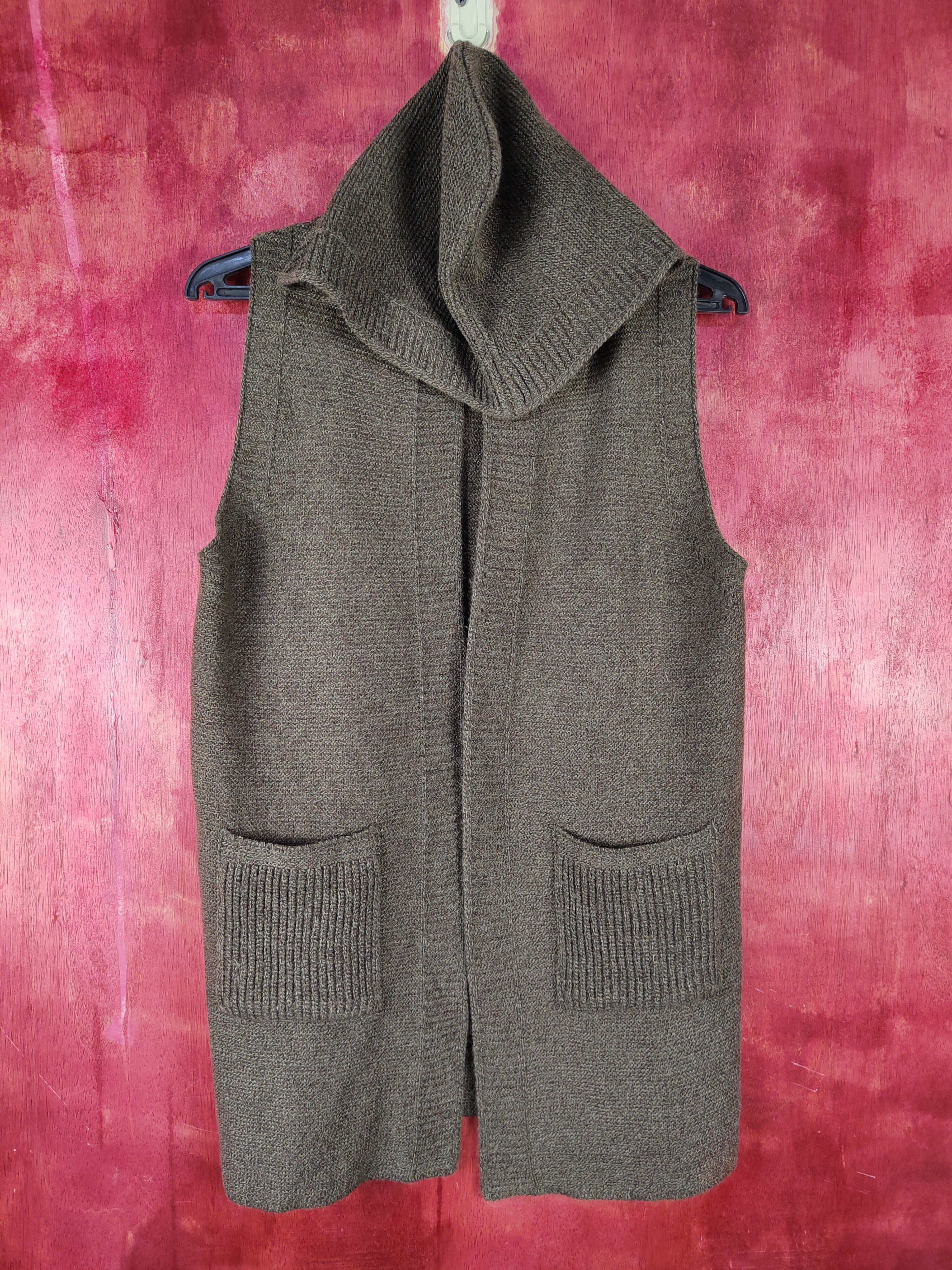 Homespun Knitwear Prima Rosa Dark Brown Knitwear Hoodie Vests #S1038 Size S / US 4 / IT 40 - 1 Thumbnail