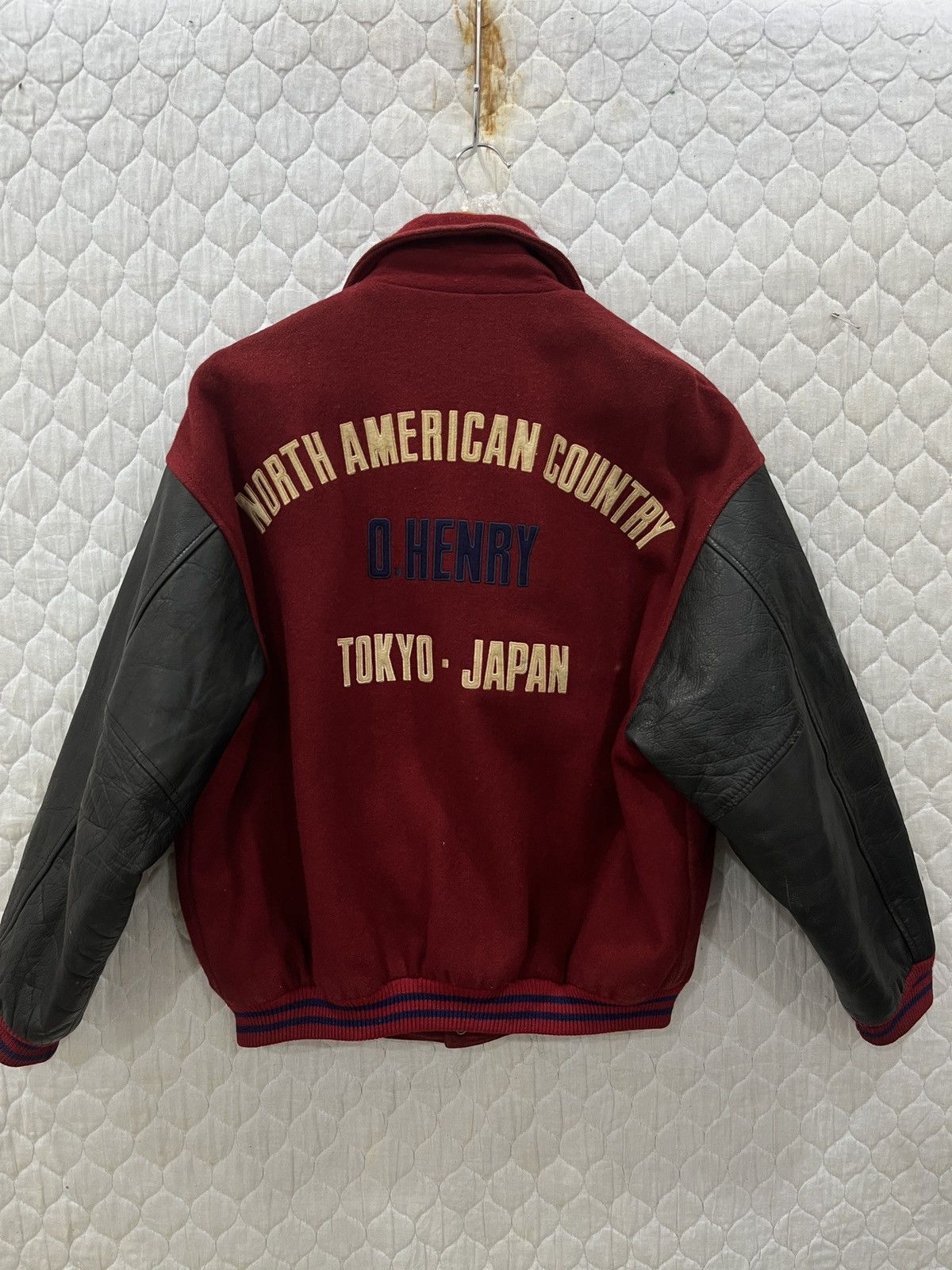 image of Oldvarsitystadium x Varsity Jacket (Jjj)Vintage O Henry Hypebeast Varsity Leather Sleeve Jacket (Si
