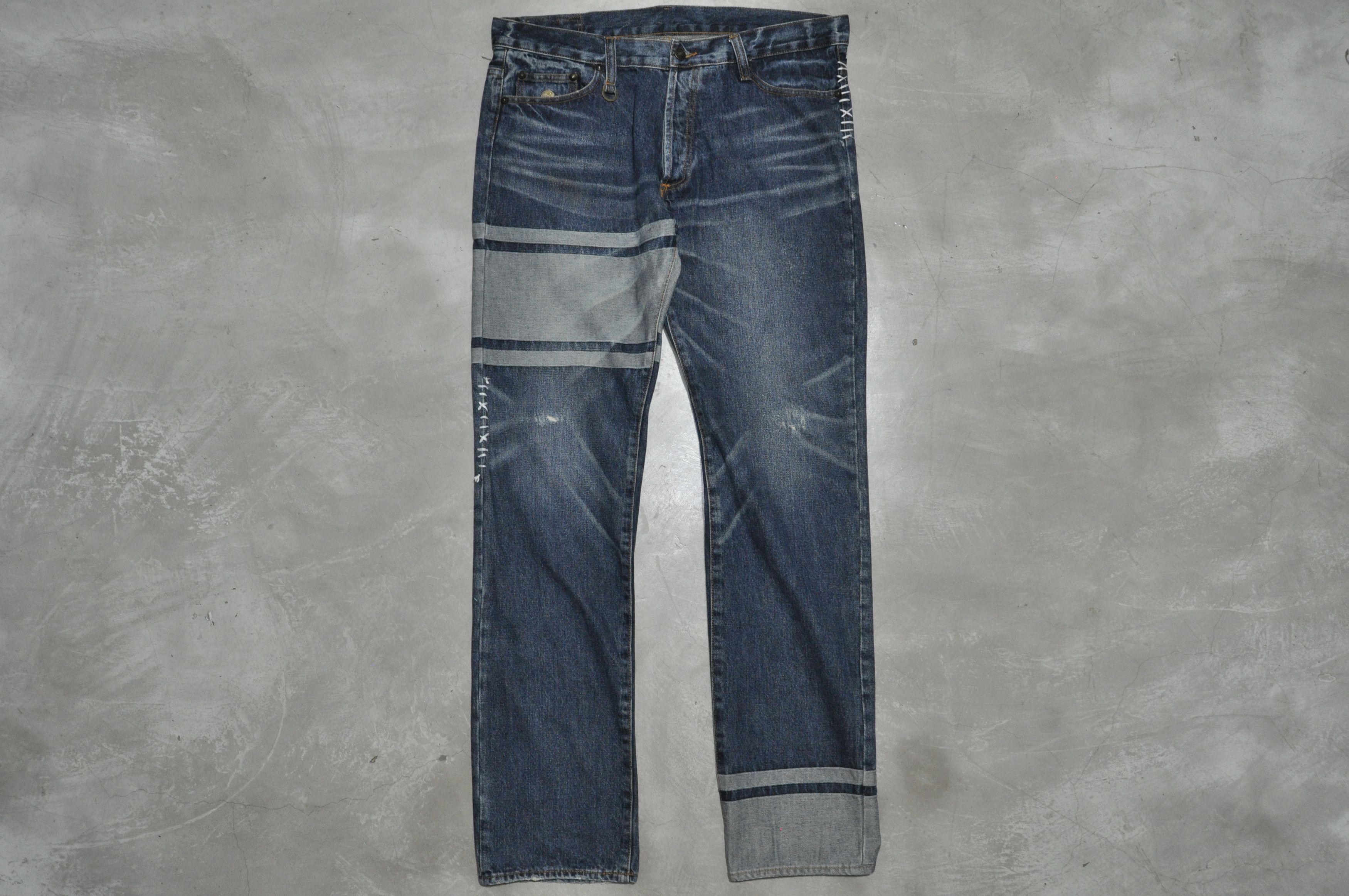 image of Mastermind Japan Mmj - A/w 07 - "10Th Anniv" - Sashiko Stitch Washed Denim, Men's (Size 34)