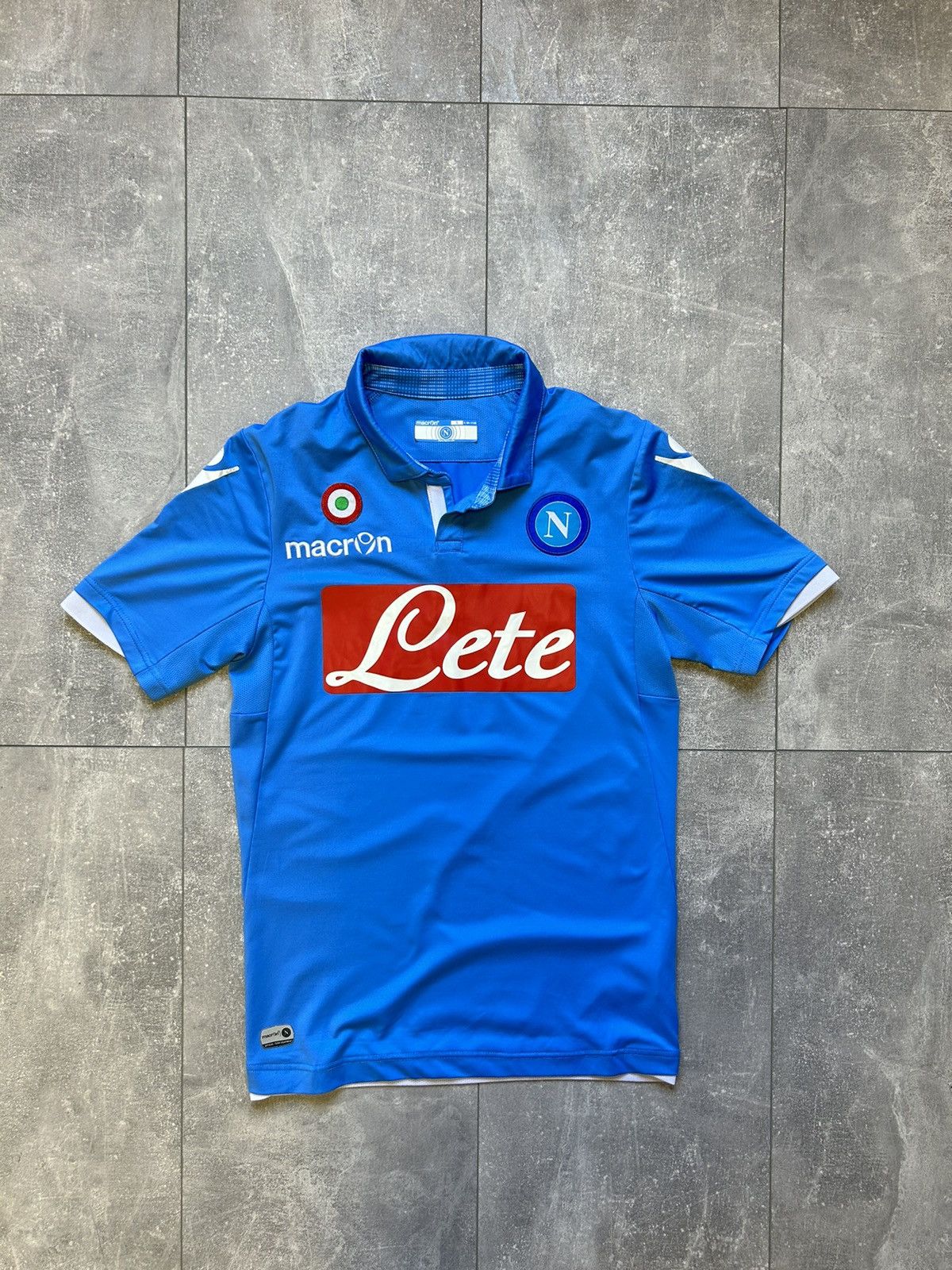 Macron SSC Napoli 2013 2014 home shirt jersey soccer football kit Size US S / EU 44-46 / 1 - 2 Thumbnail