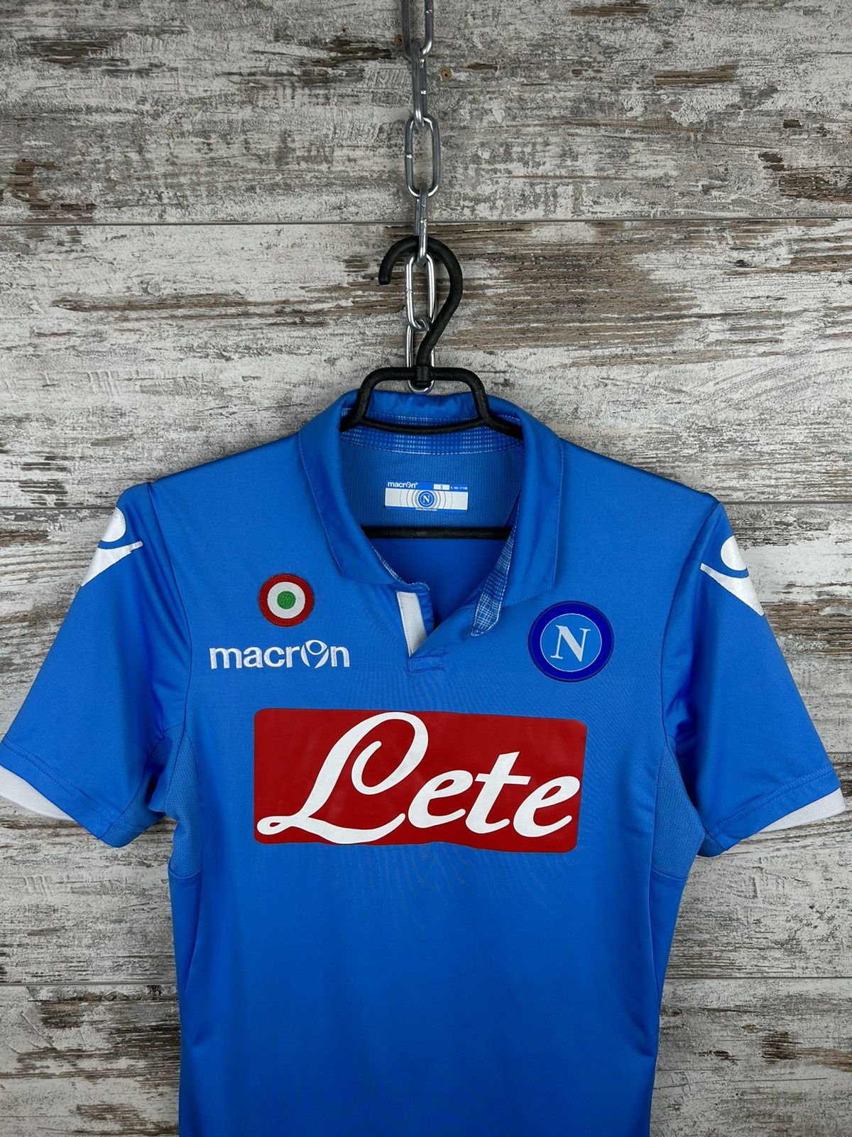 Macron SSC Napoli 2013 2014 home shirt jersey soccer football kit Size US S / EU 44-46 / 1 - 3 Thumbnail