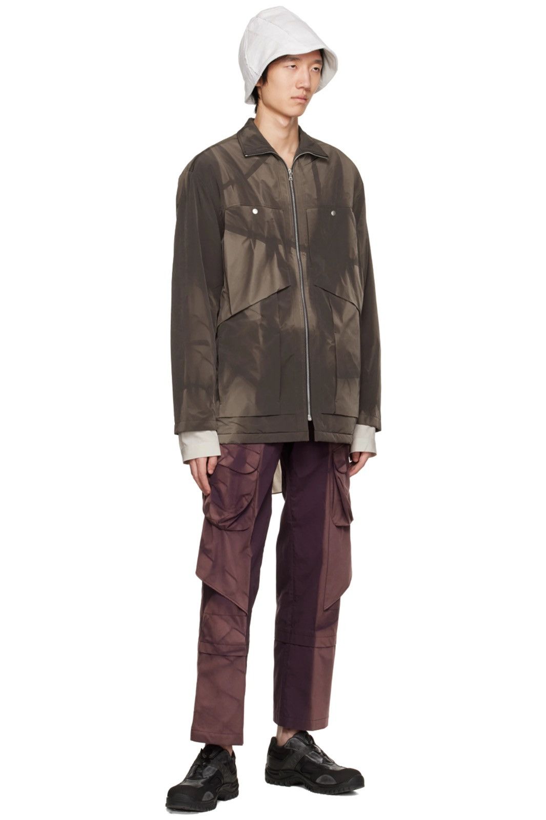 JiyongKim AW22 Purple Layered Sun Bleach Cargo Pants Size US 28 / EU 44 - 6 Thumbnail