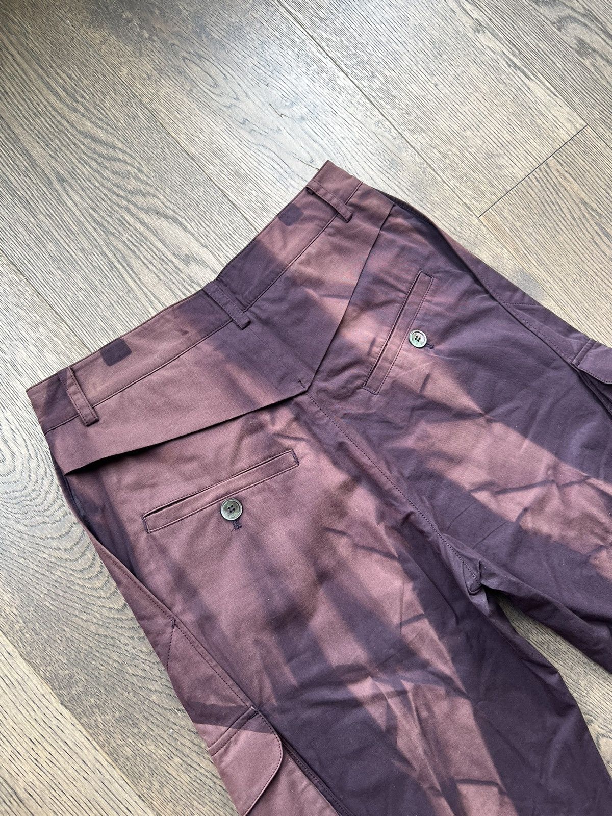 JiyongKim AW22 Purple Layered Sun Bleach Cargo Pants Size US 28 / EU 44 - 10 Thumbnail