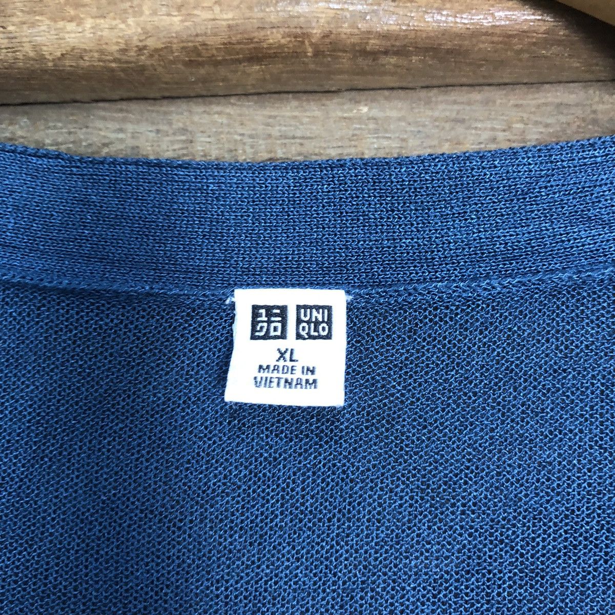 Homespun Knitwear × Uniqlo Uniqlo Dark Blue Cardigan thin distressed #7254 Size L / US 10 / IT 46 - 8 Thumbnail